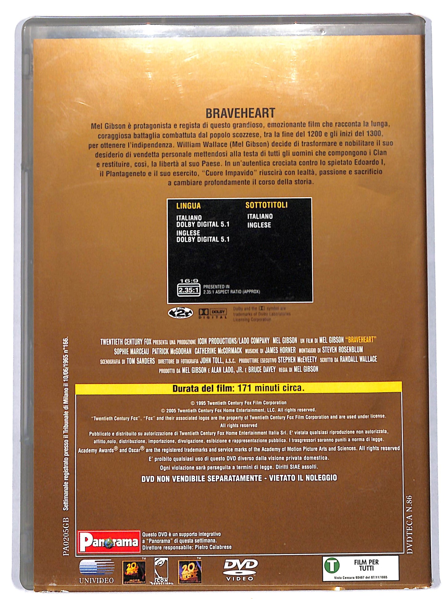 EBOND Braveheart EDITORIALE DVD D730102