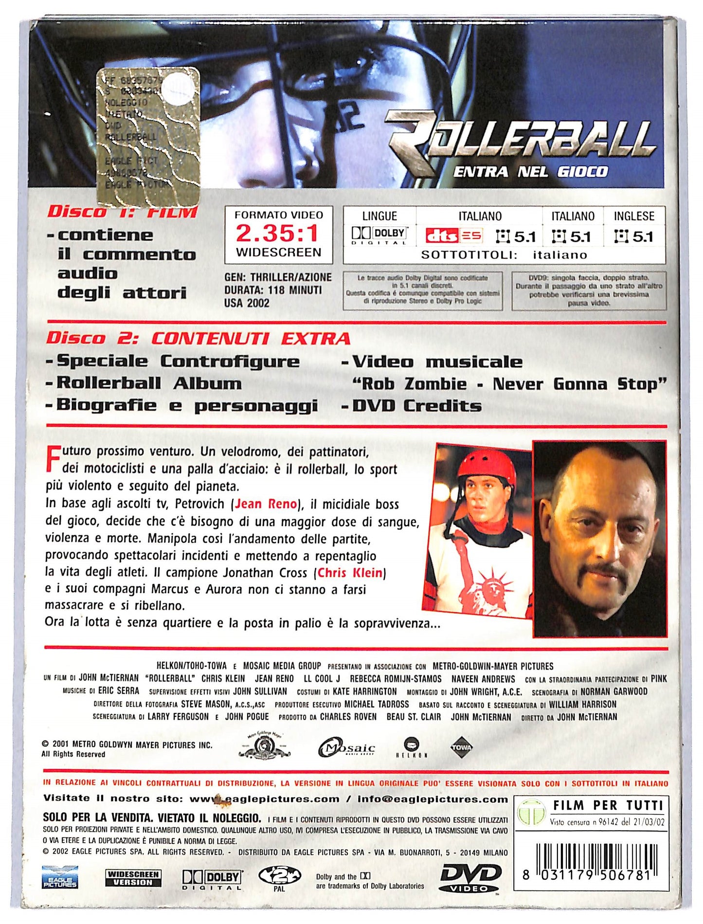 EBOND Rollerball - Entra nel gioco DIGIPACK EDIZIONE SPECIALE DVD D730516
