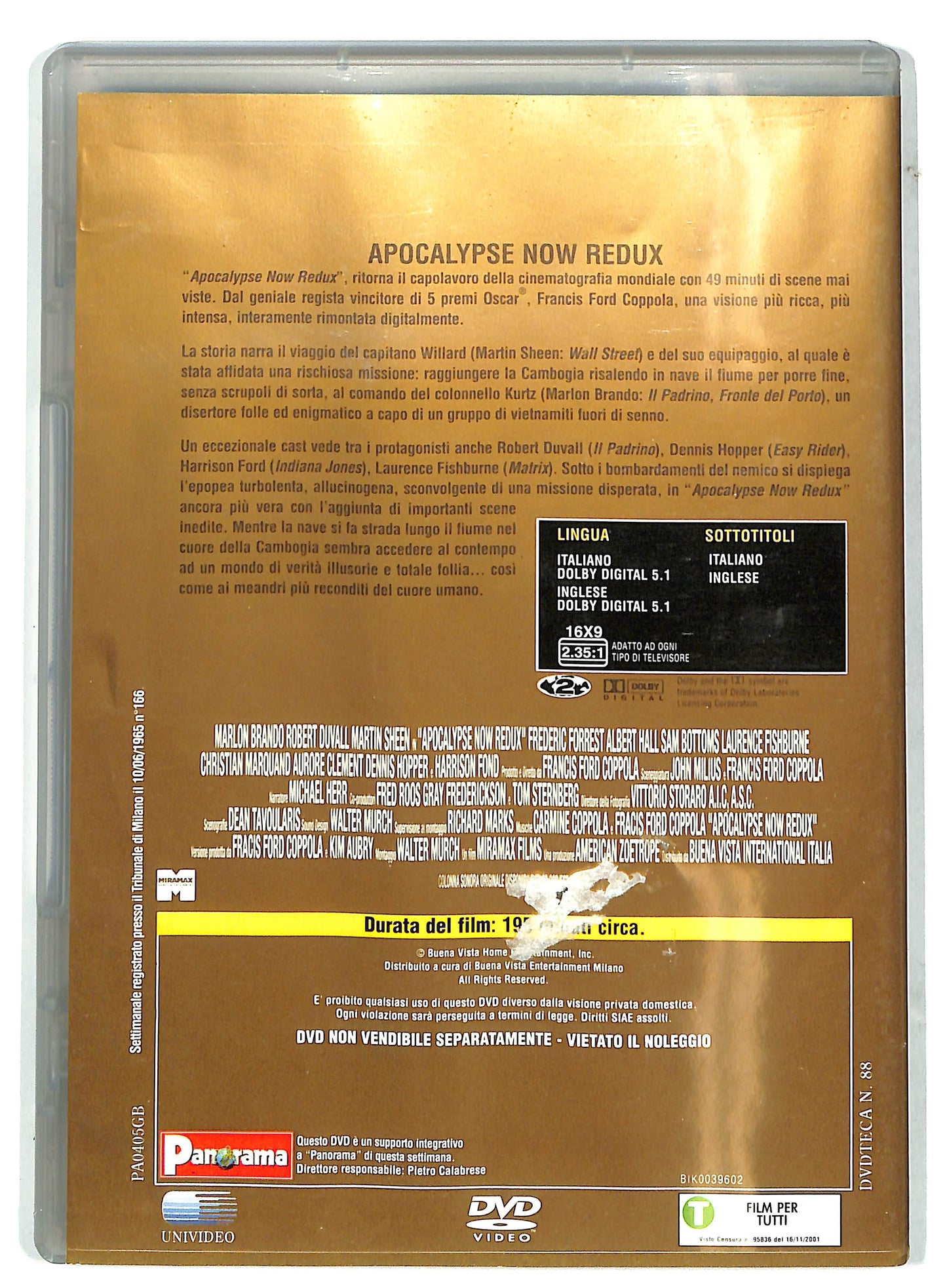 EBOND Apocalypse Now EDITORIALE DVD D731151