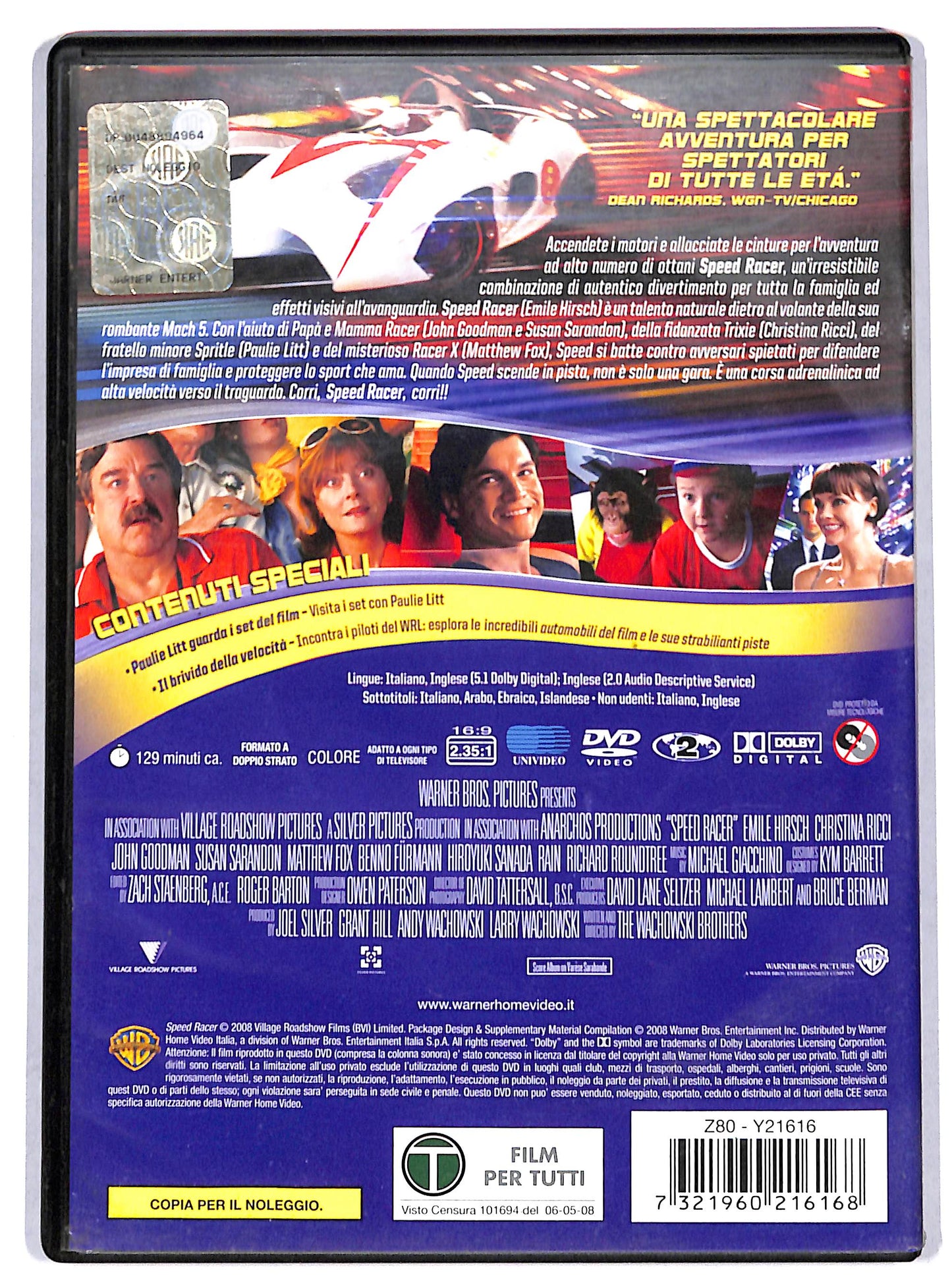EBOND Speed Racer NOLEGGIO DVD D731501