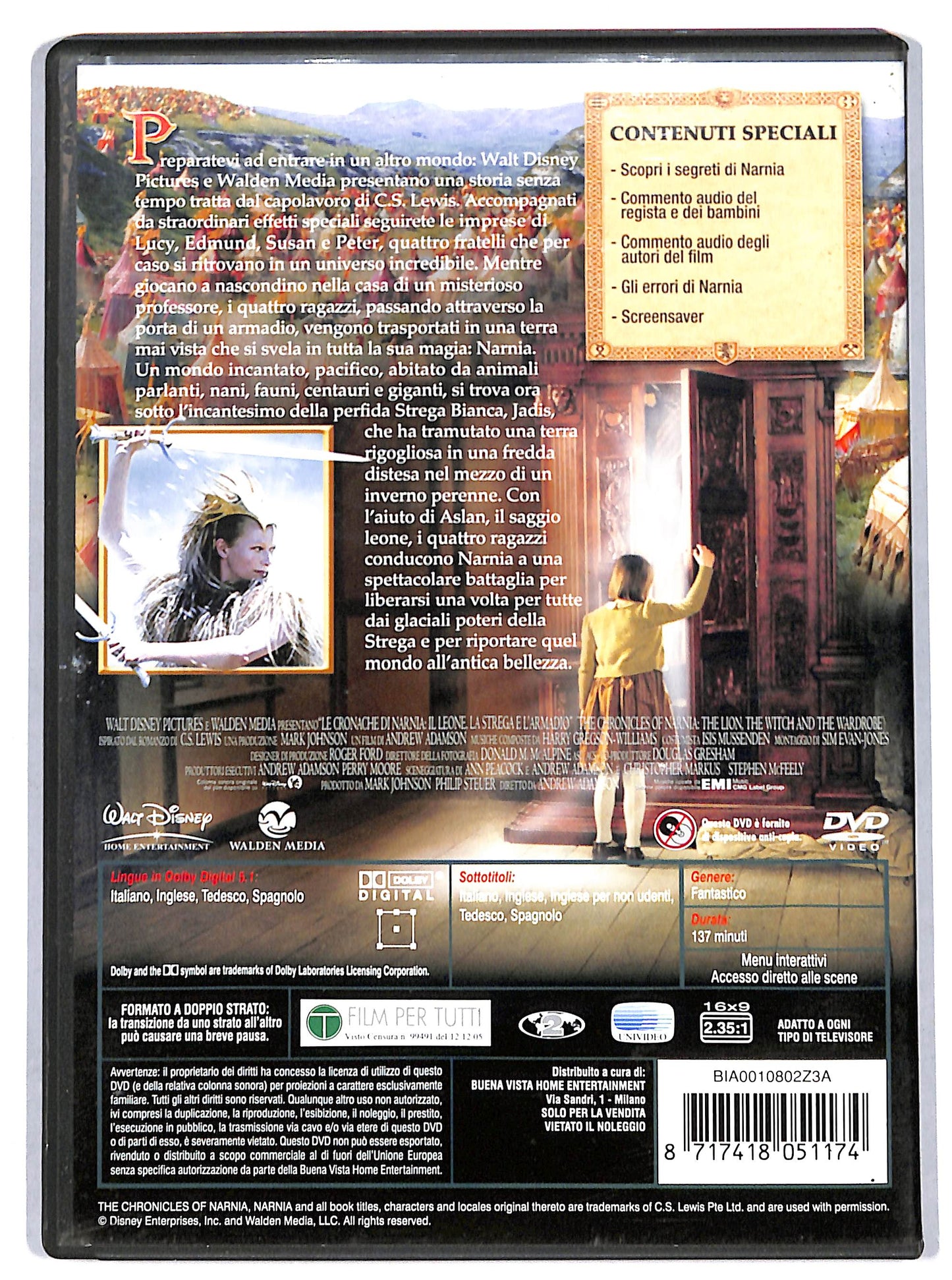 EBOND le cronache di narnia, il leone la strega e l'armadio DVD D731615