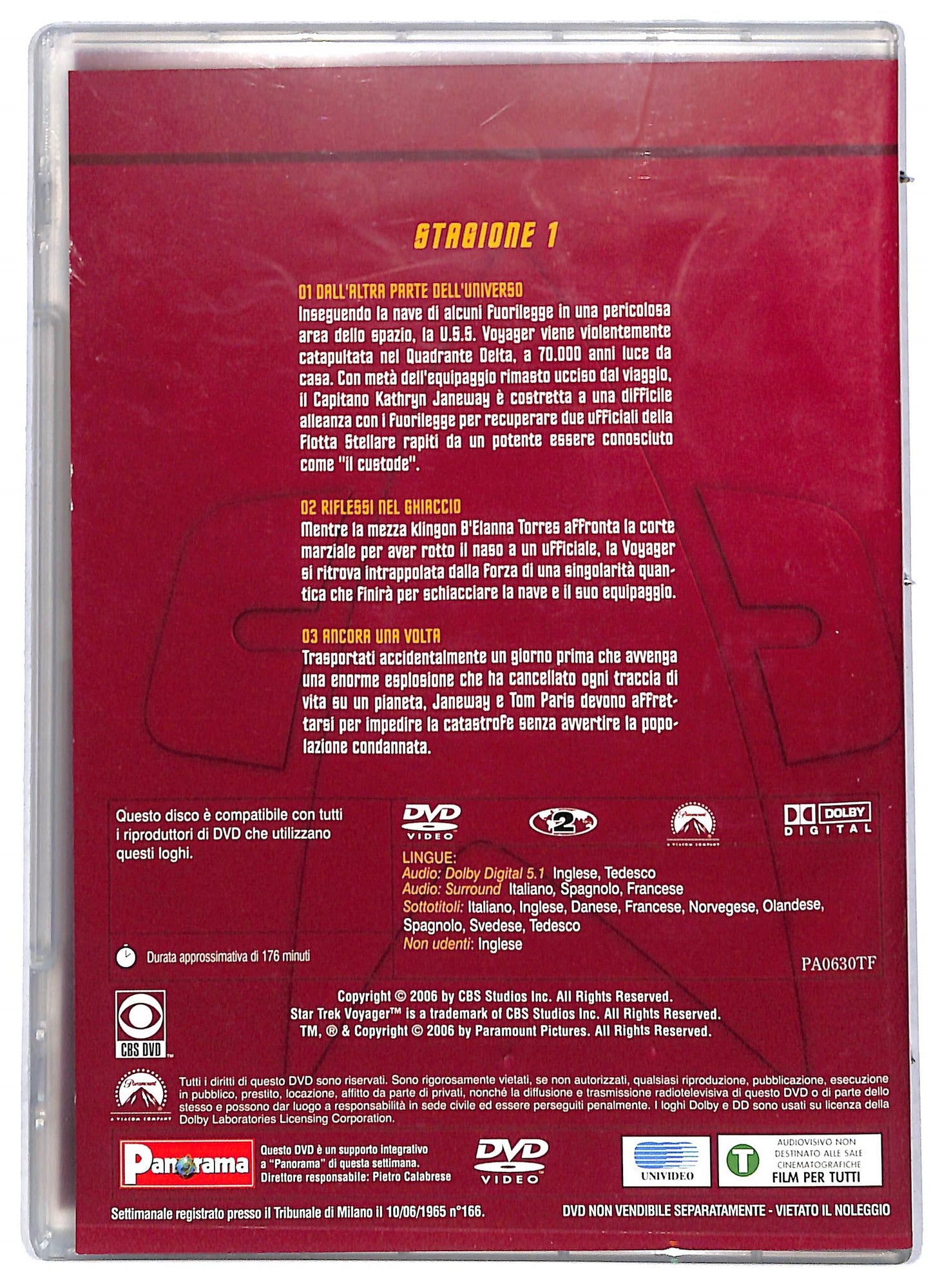 EBOND Star Trek Voyager Stagione 1 disco 1 Episodi 1-3 EDITORIALE DVD D731727