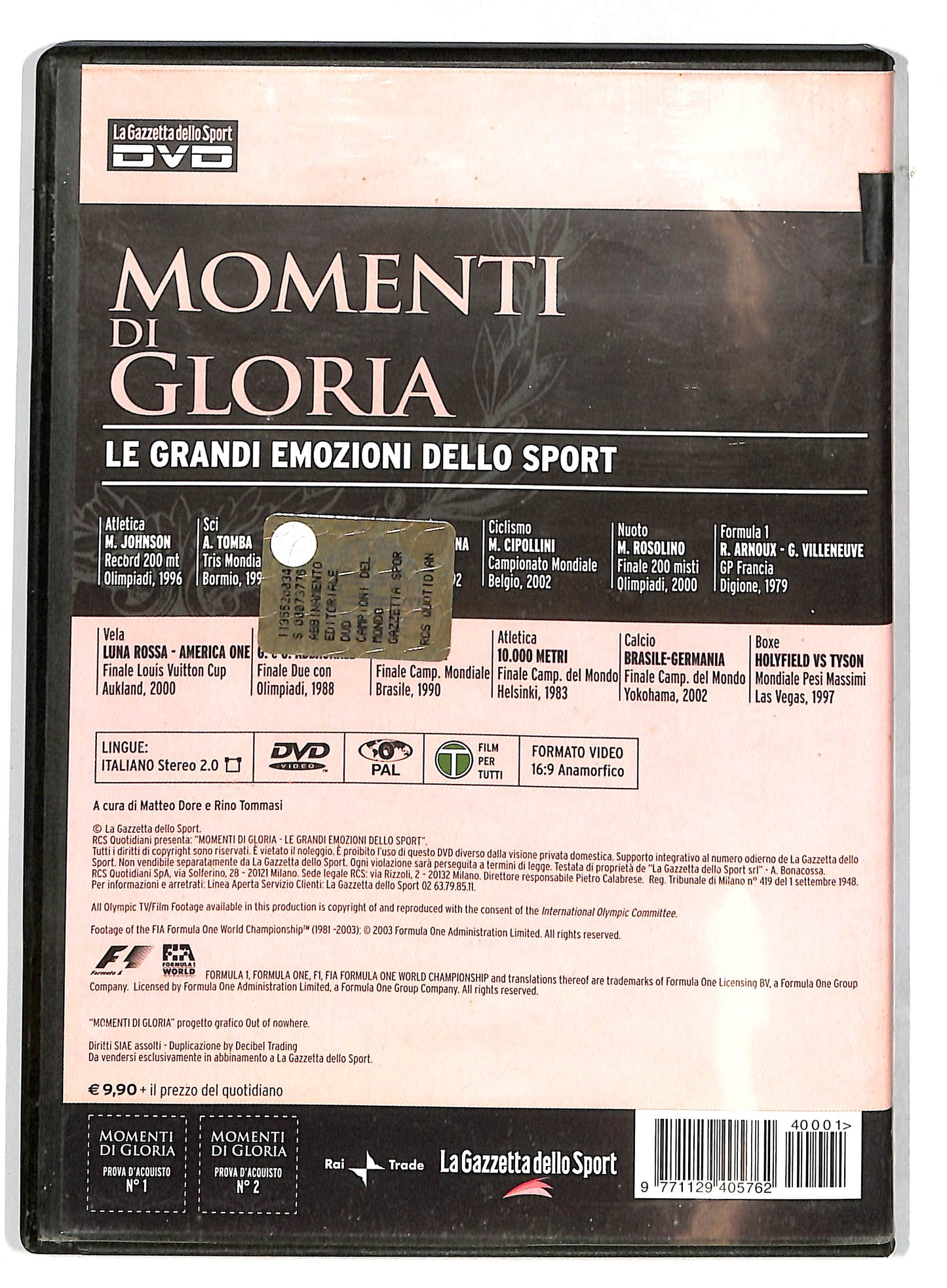 EBOND momenti di gloria - le grandi emozioni dello sport (1-2) DVD D732105