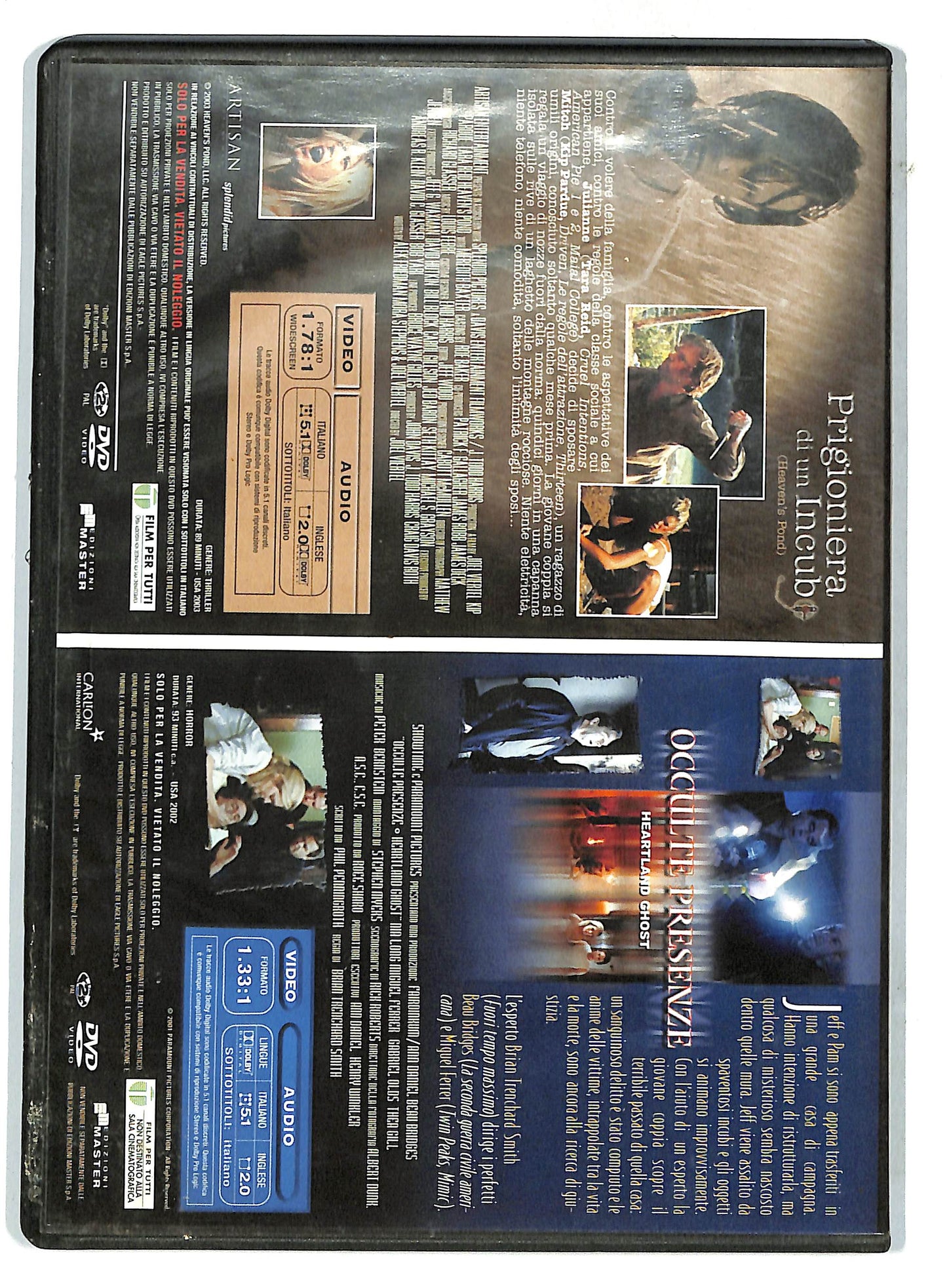 EBOND Occulte Presenze - Prigioniera Di Un Incubo DVD EDITORIALE D732364