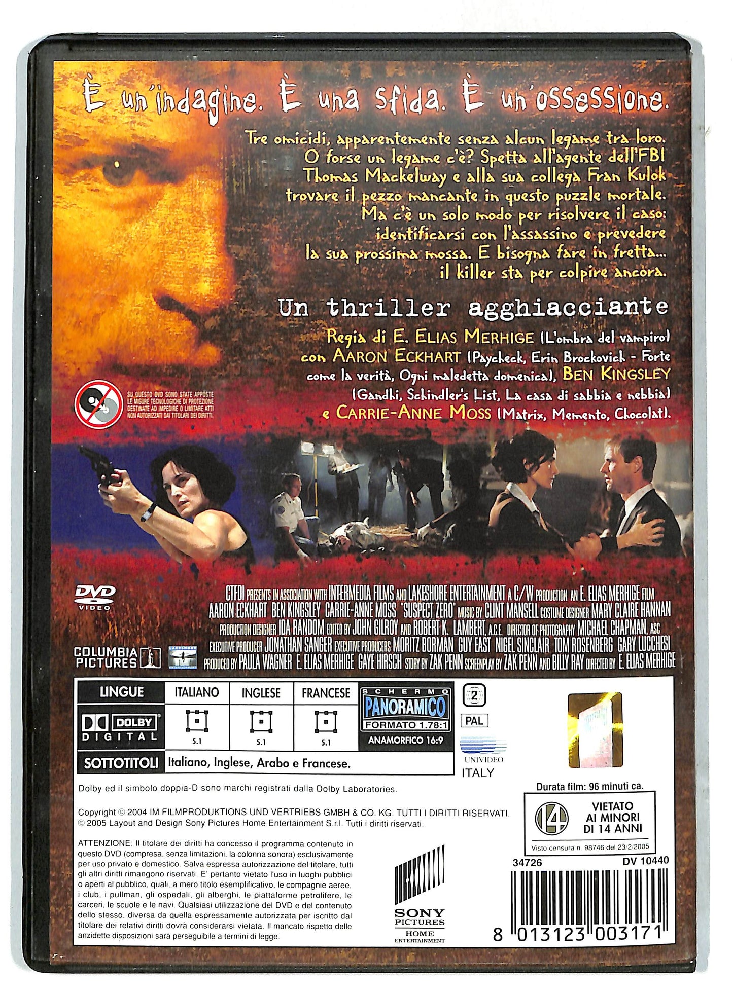 EBOND Suspect Zero DVD Ex Noleggio NOLEGGIO D732720