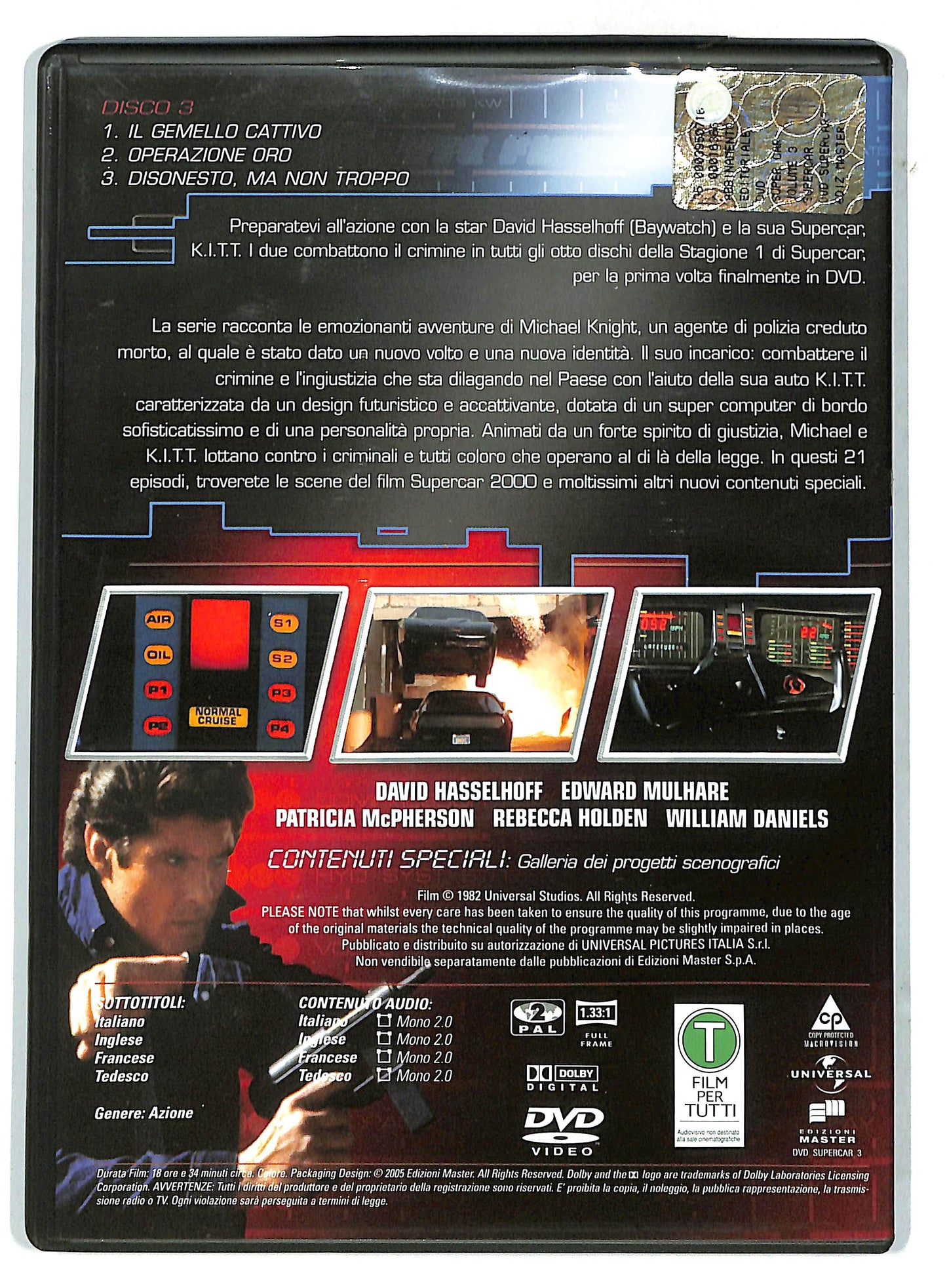 EBOND Supercar volume 3 - David hasselhoff EDITORIALE DVD D732726