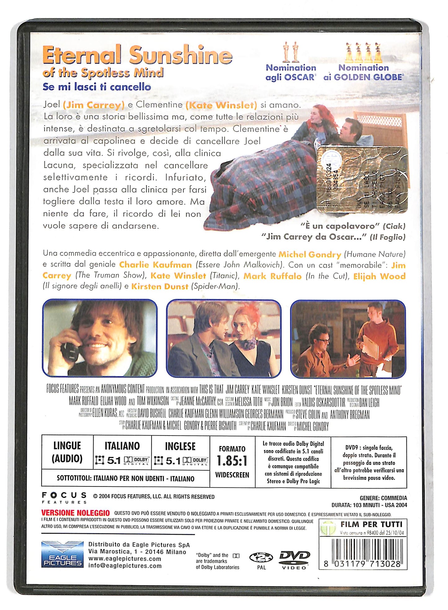EBOND Sunshine of the Spotless Mind DVD NOLEGGIO D732810