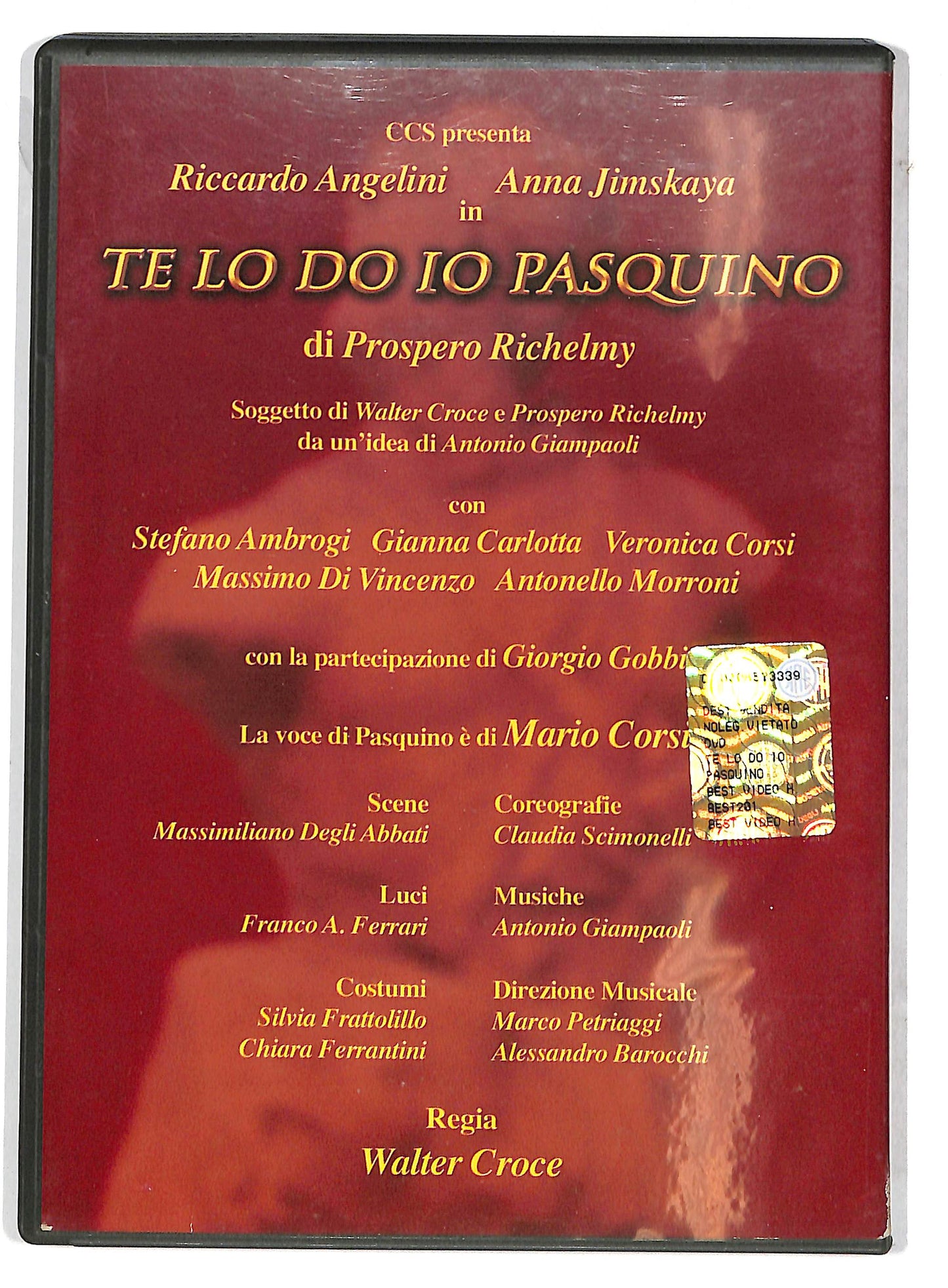 EBOND Te lo do io Pasquino EDITORIALE DVD D732815