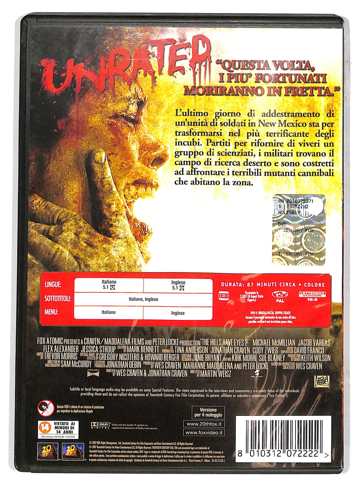 EBOND Le Colline Hanno Gli Occhi 2 DVD Ex Noleggio NOLEGGIO D732848