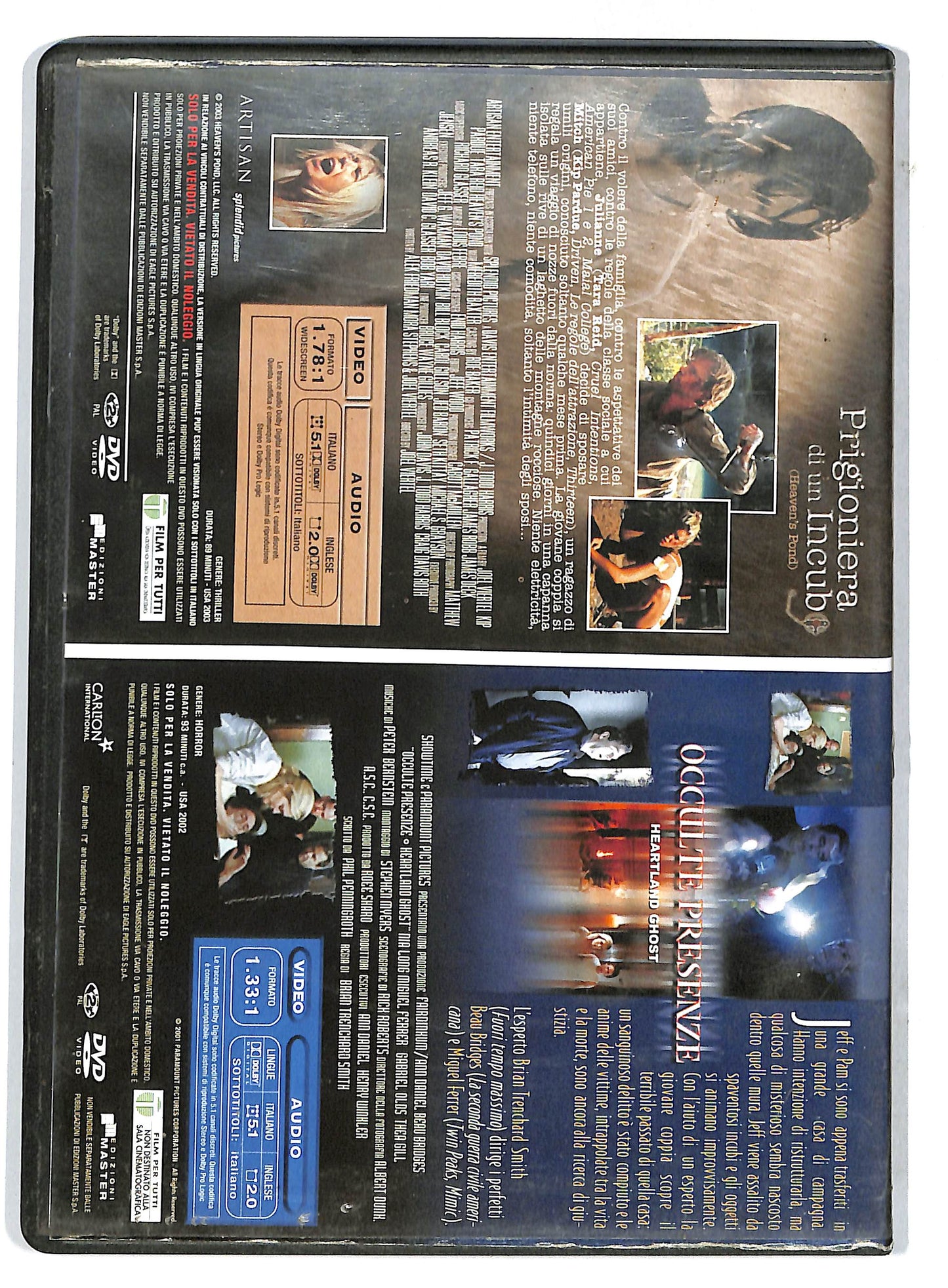 EBOND Occulte Presenze - Prigioniera Di Un Incubo DVD EDITORIALE D732944