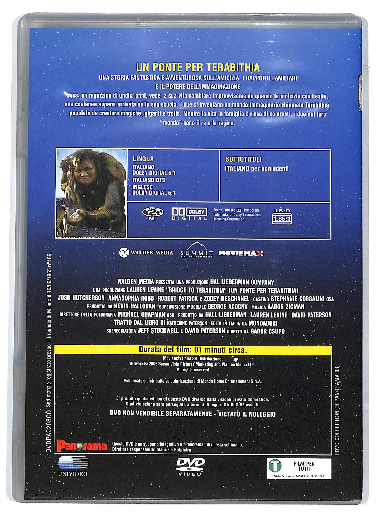 EBOND Un ponte per Terabithia EDITORIALE DVD D733015