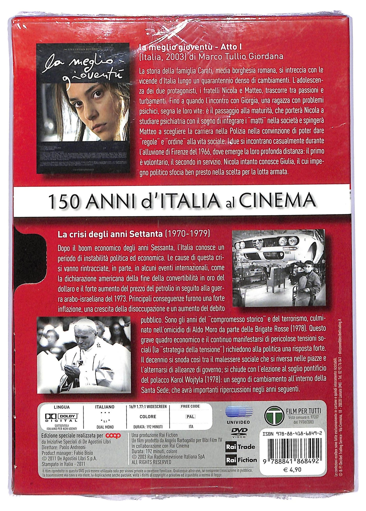 EBOND La Meglio Gioventu Atto I 150 Anni D' Italia Al Cinema 8 EDITORIALE DVD D733345