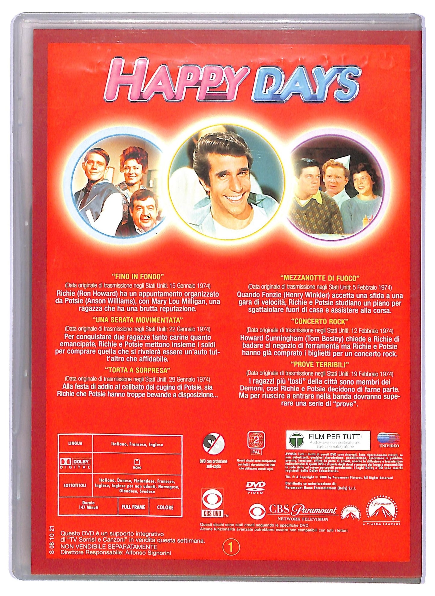 EBOND happy days - stagione 1 disco uno EDITORIALE DVD D733358