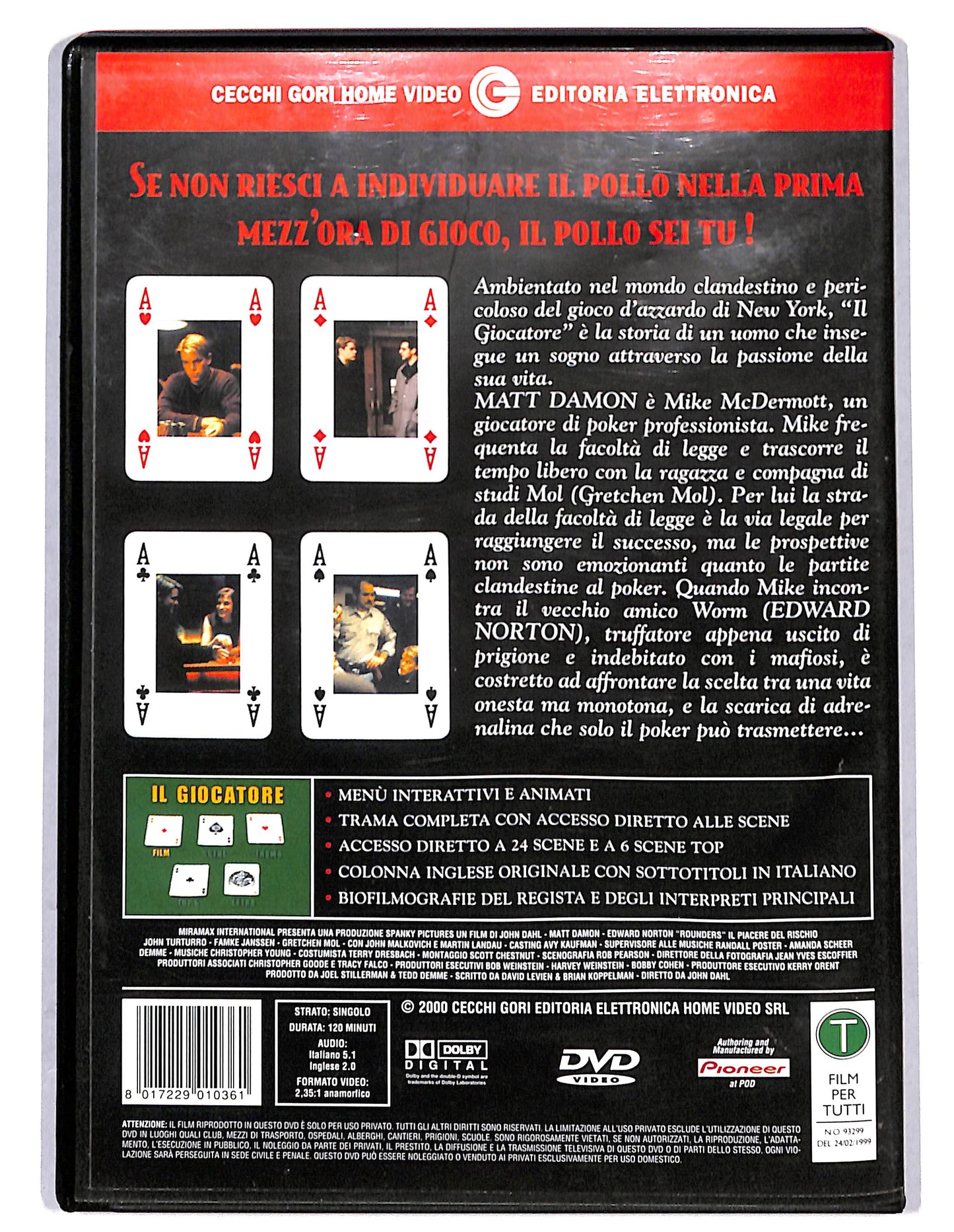 EBOND Il giocatore DVD D733432
