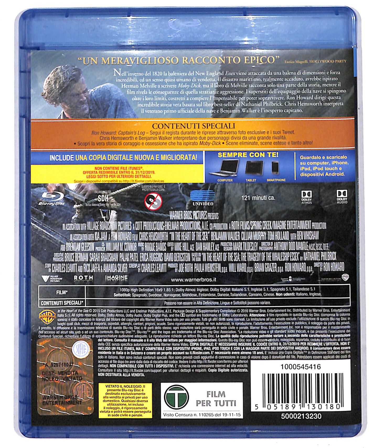 EBOND Heart Of The Sea Le Origini Di Moby Dick BLURAY + Copia Digitale BLURAY D733471