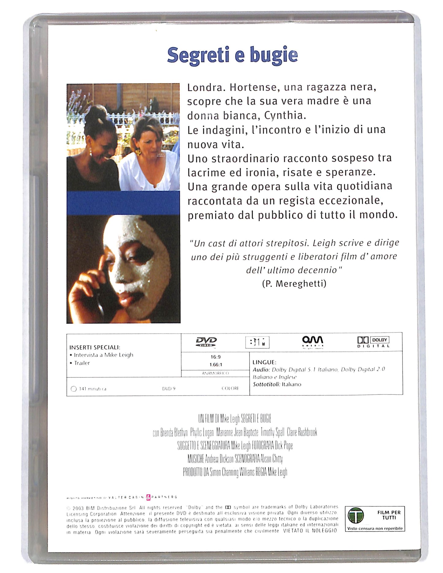 EBOND Segreti e bugie EDITORIALE DVD D733928