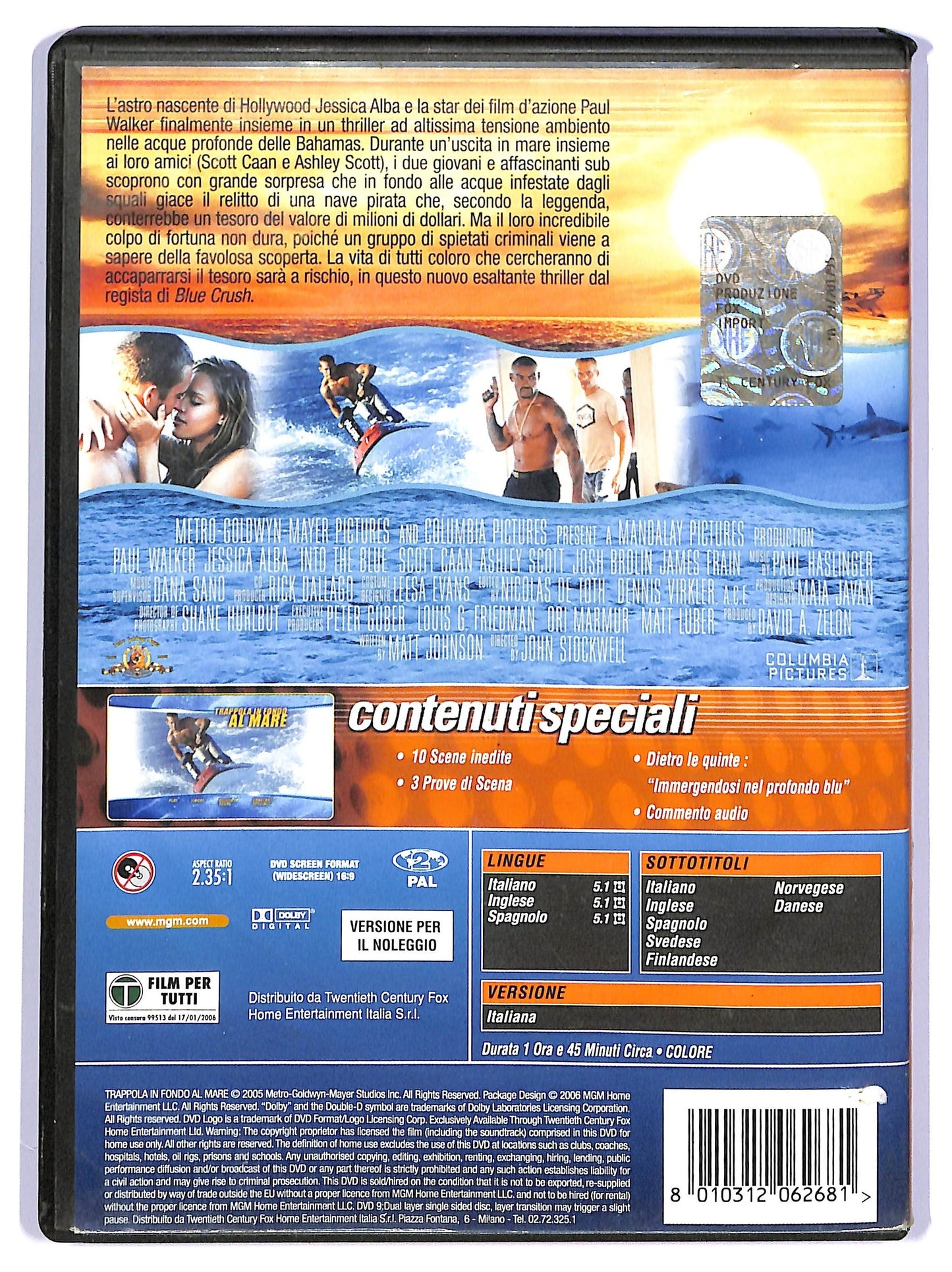 EBOND Trappola in fondo al mare NOLEGGIO DVD D734112