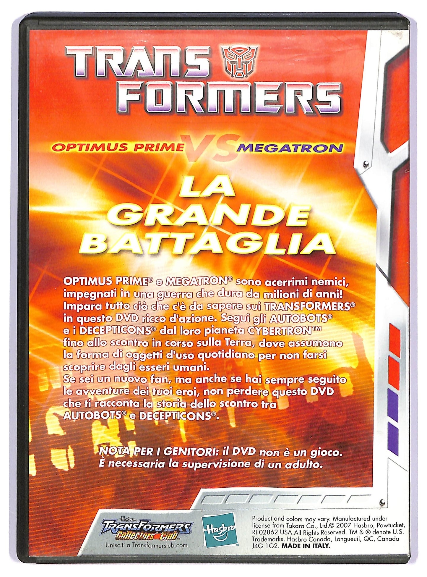 EBOND Optimus prime vs megatron - la grande battaglia - trans formers EDITORIALE DVD D734162