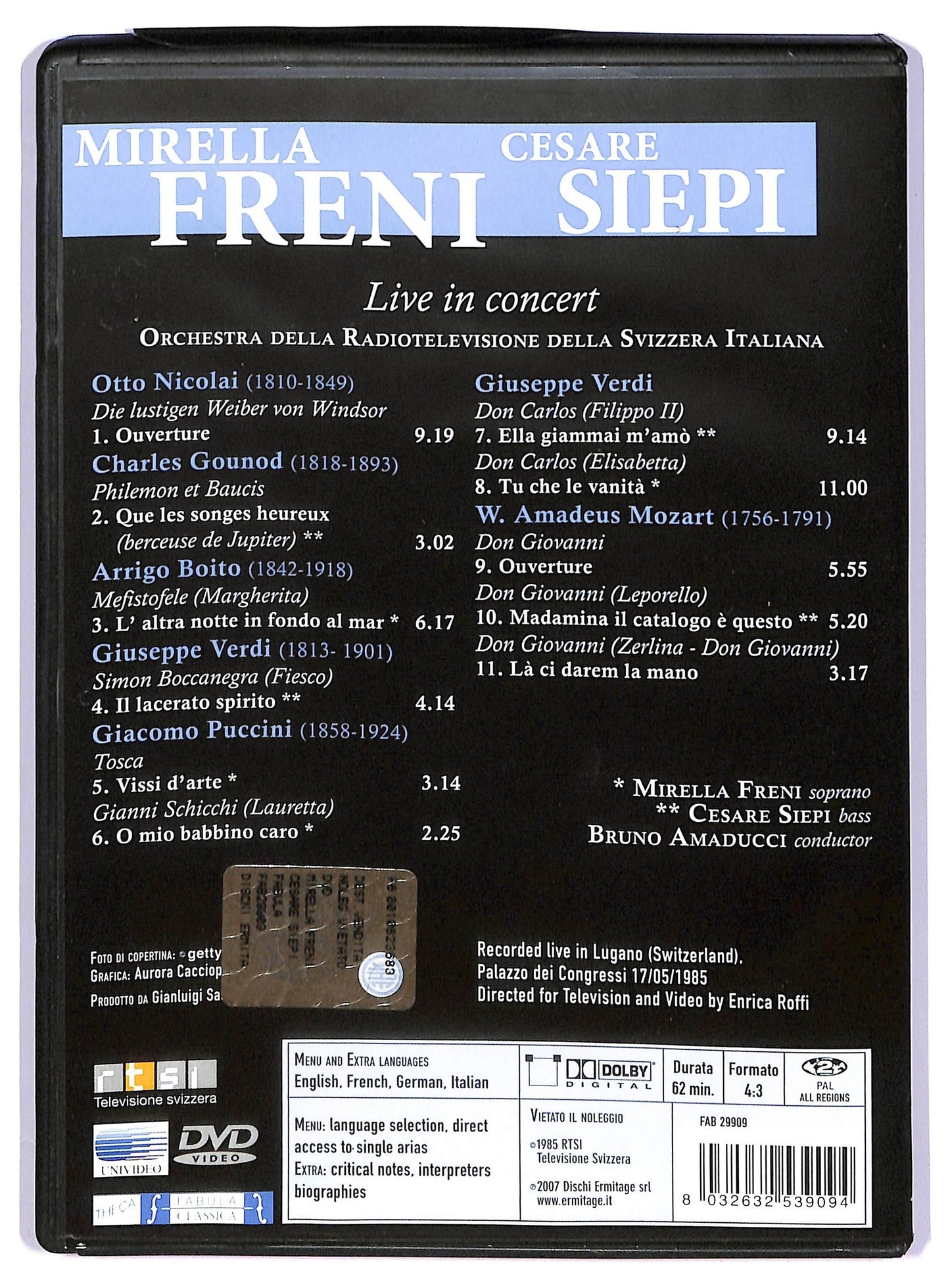 EBOND Mirella Freni Live in Concert DVD D734433