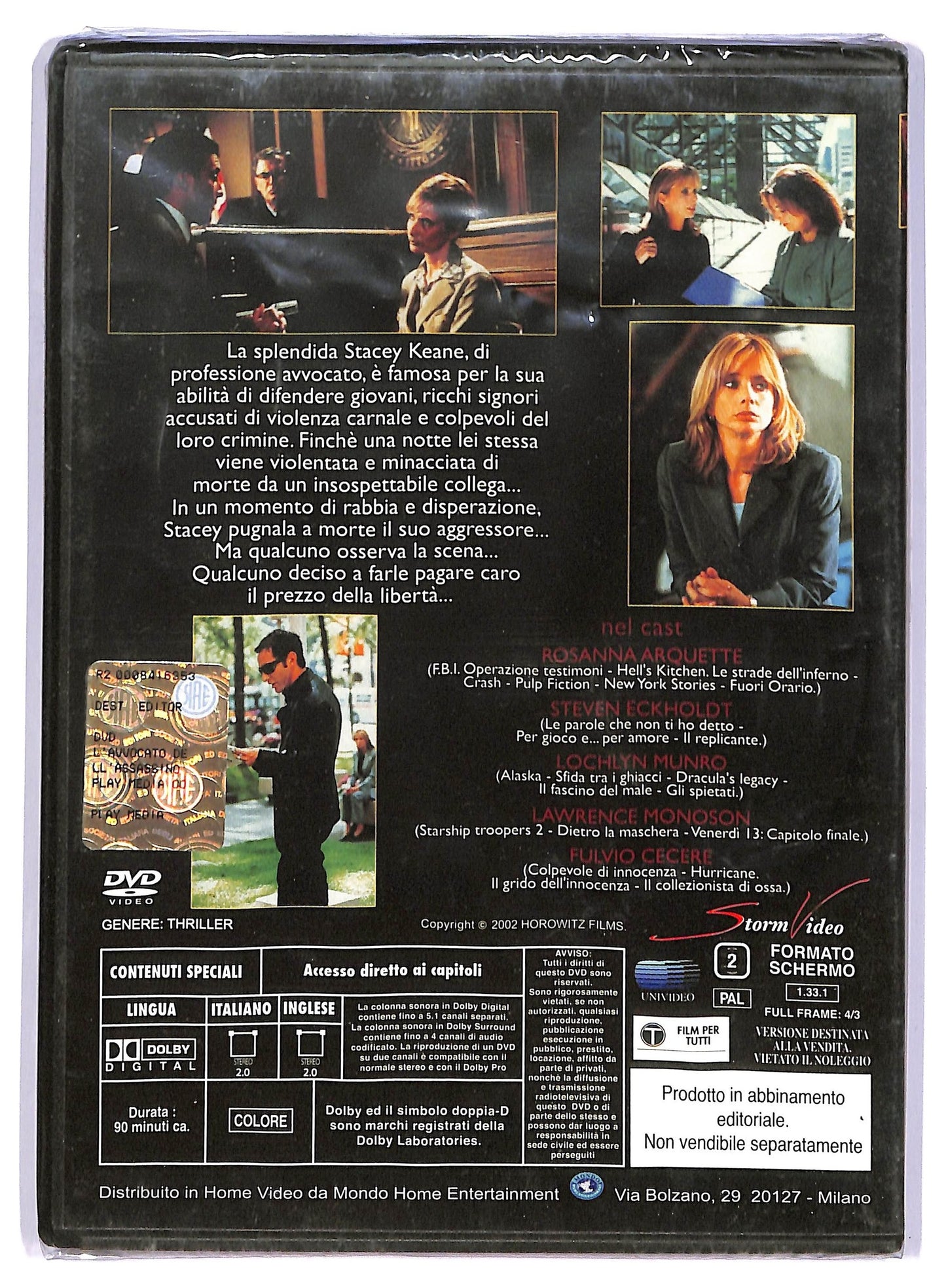 EBOND L'AVVOCATO DELL'ASSASSINO EDITORIALE DVD D734508