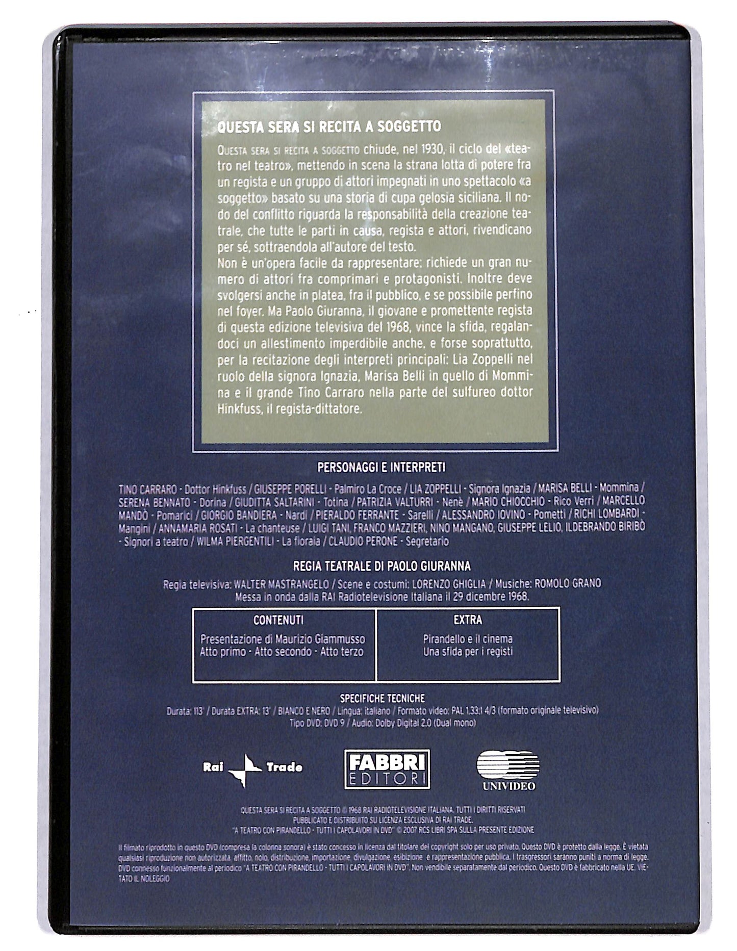 EBOND A teatro con.. - Questa sera si recita a soggetto EDITORIALE DVD D734729