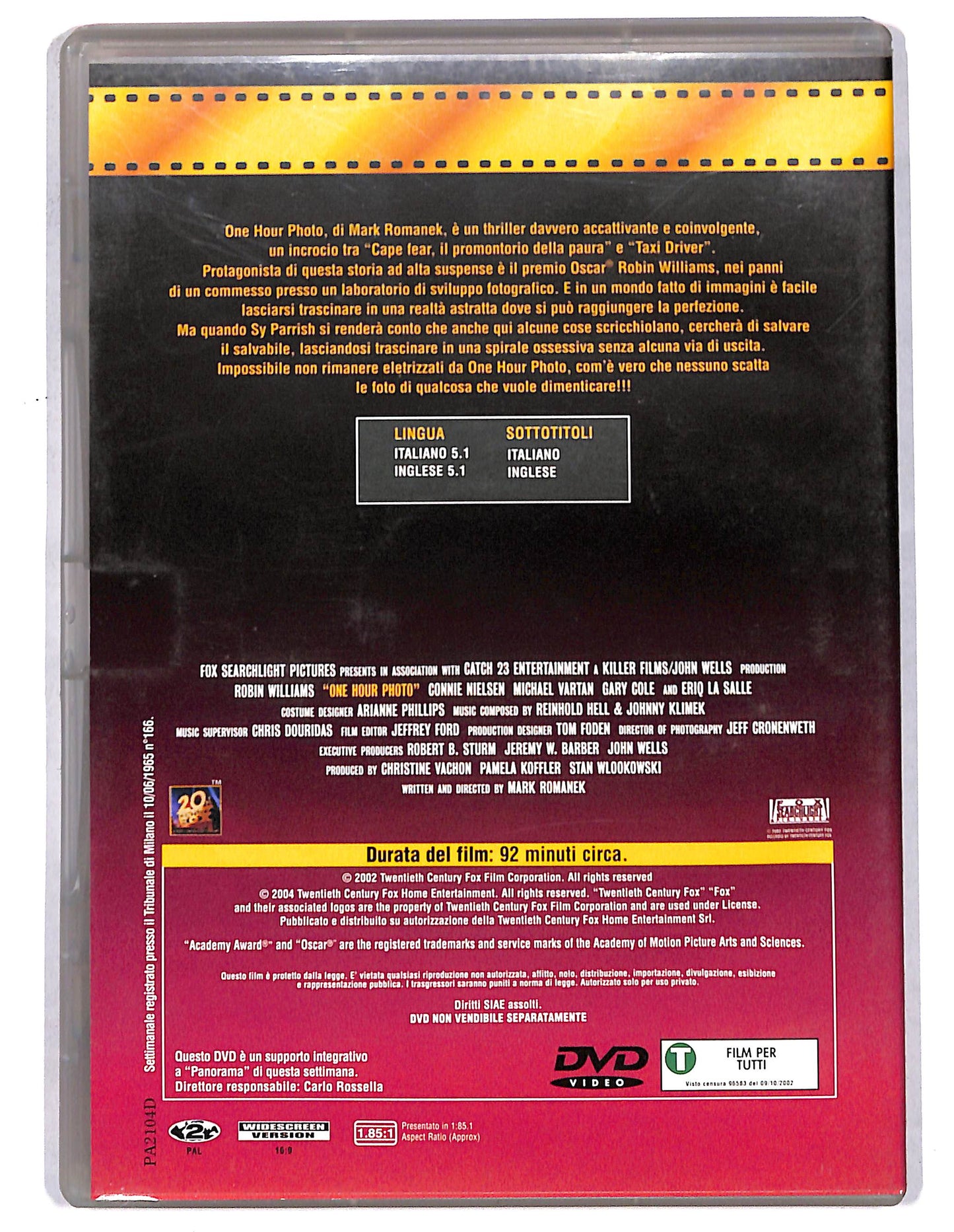 EBOND One Hour Photo EDITORIALE DVD D734938
