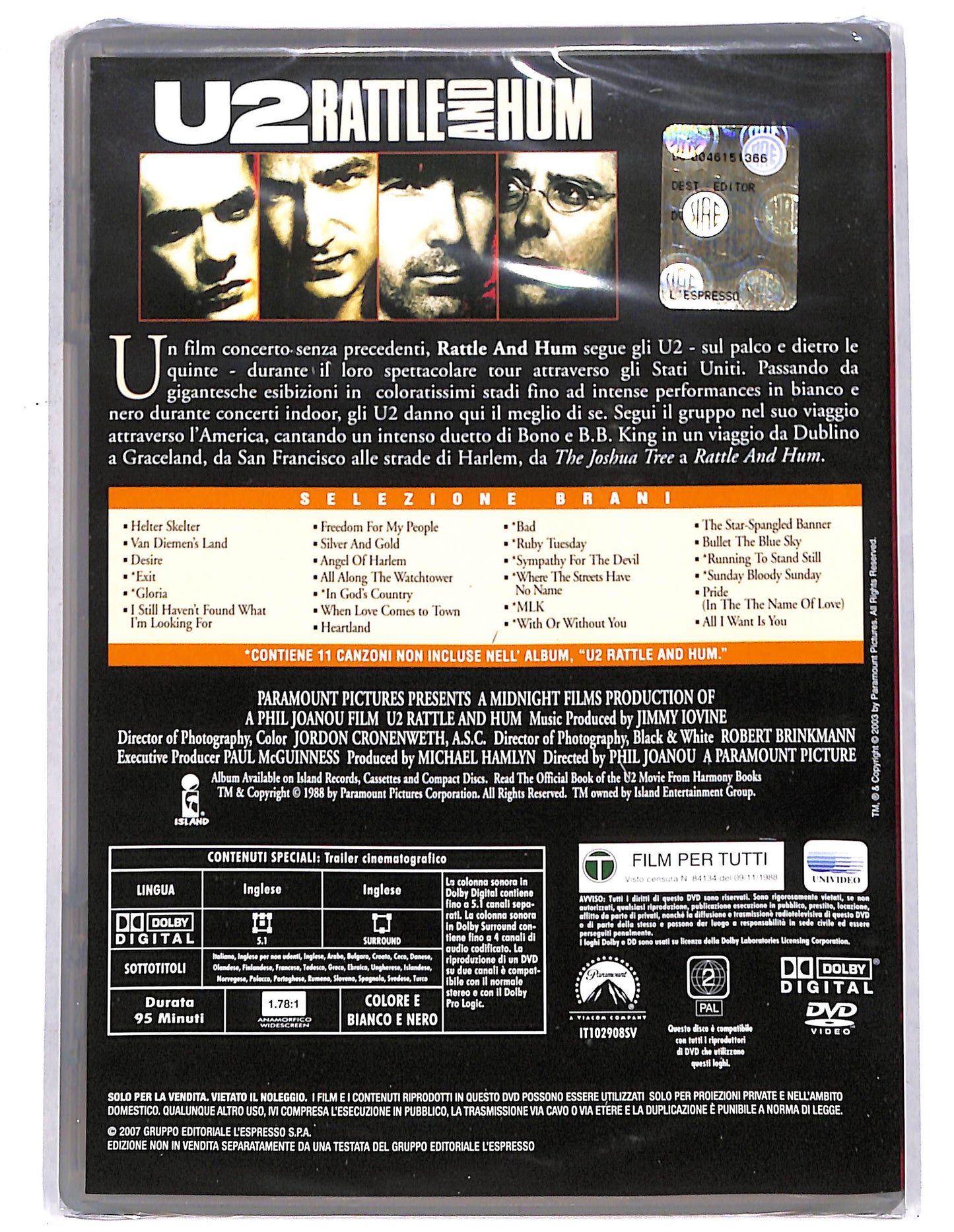 EBOND Rattle And Hum DVD Editoriale EDITORIALE D735241