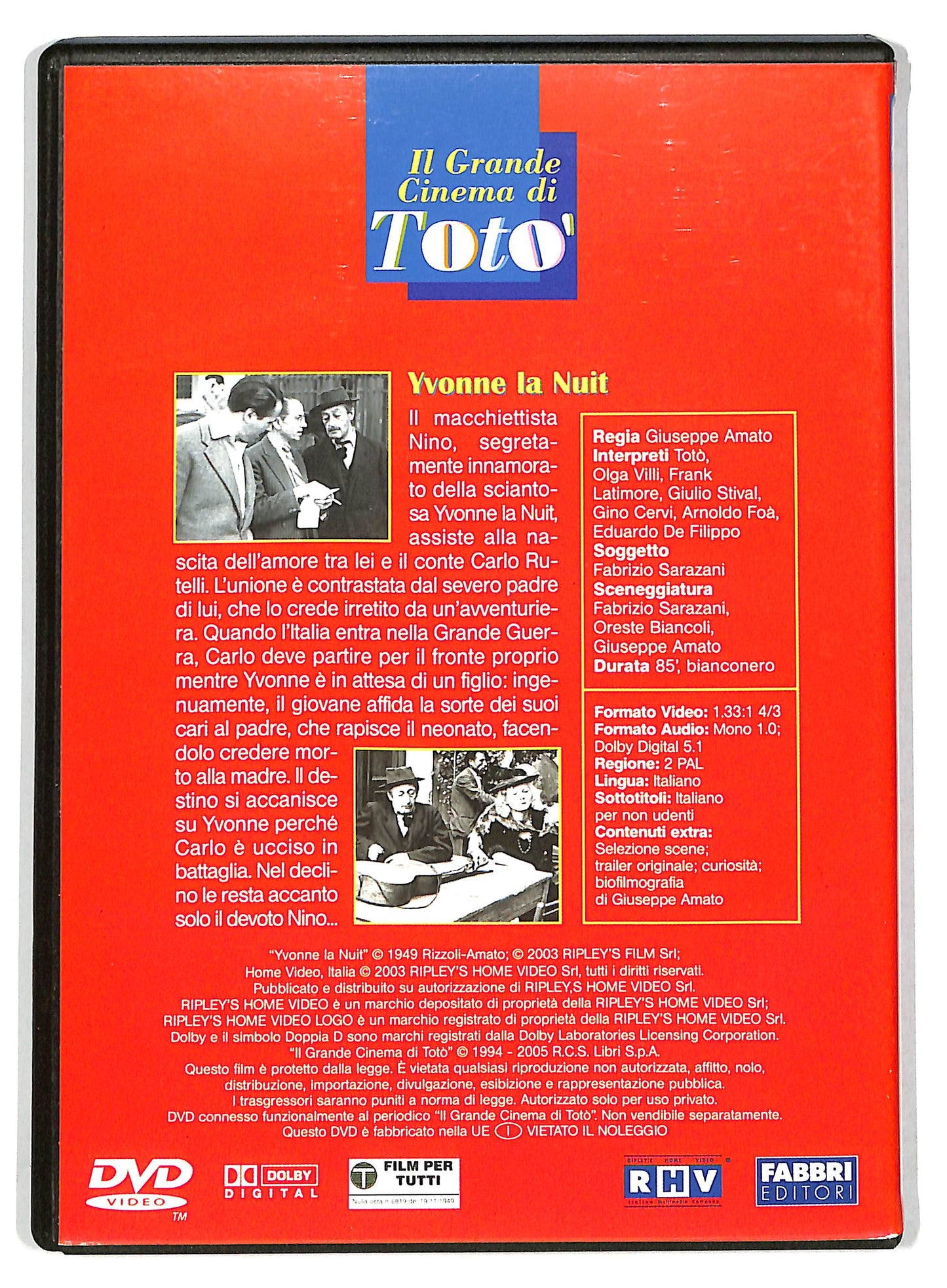 EBOND Yvonne la Nuit EDITORIALE DVD D735436