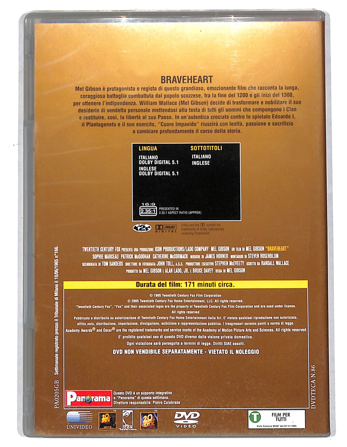 EBOND Braveheart EDITORIALE DVD D735834