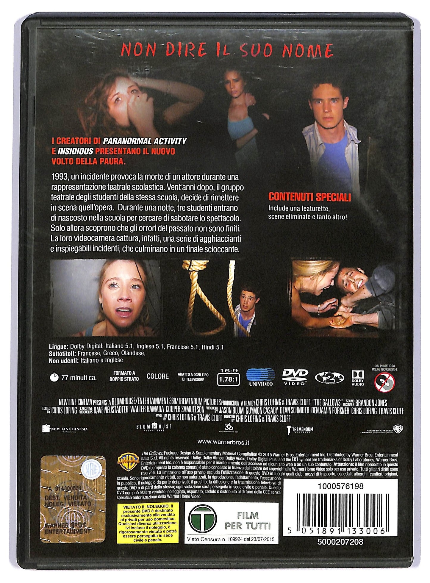 EBOND The Gallows - L’esecuzione NOLEGGIO DVD D736506