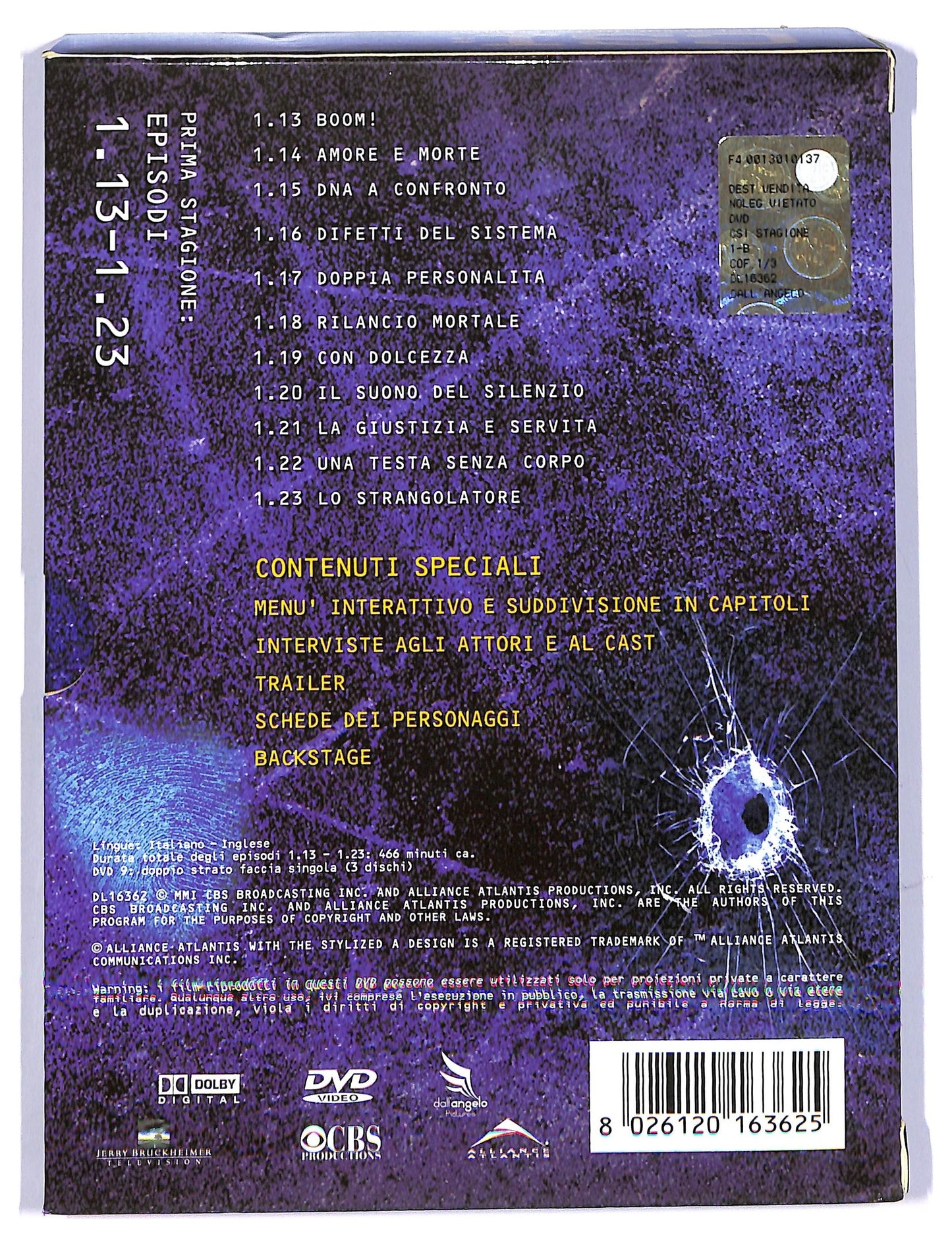 EBOND CSI scena del crimine Stagione 01 Episodi 13-23 DVD D736535