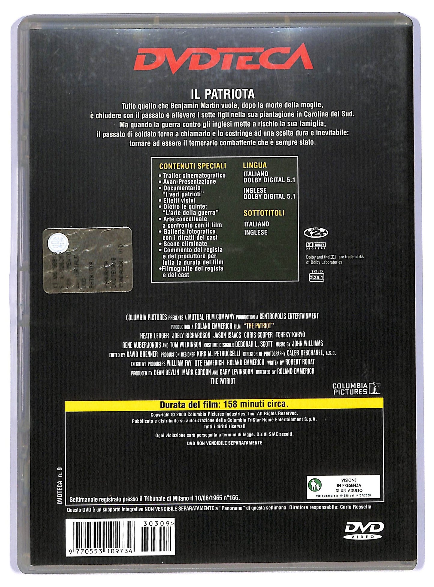 EBOND Il patriota DVD EDITORIALE D736749