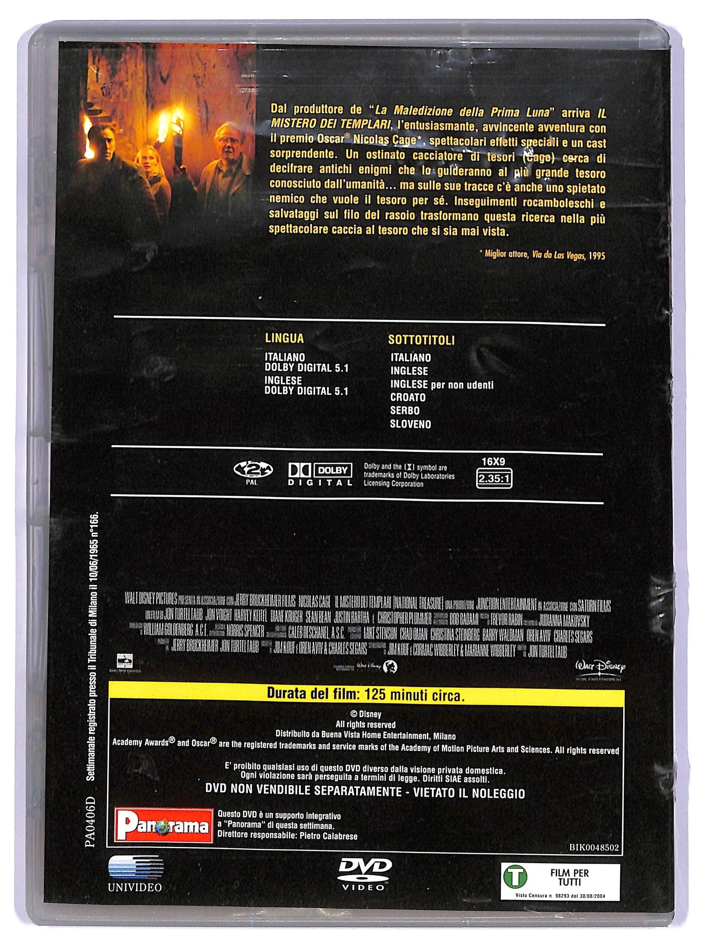 EBOND Il Mistero Dei Templari Con Nicolas Cage DVD Editoriale D736901
