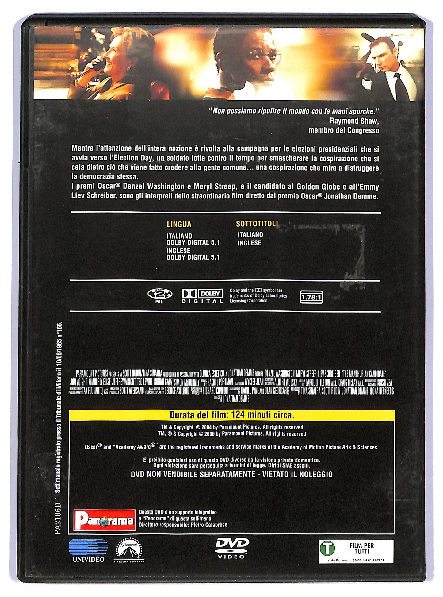 EBOND The Manchurian Candidate EDITORIALE DVD D736961