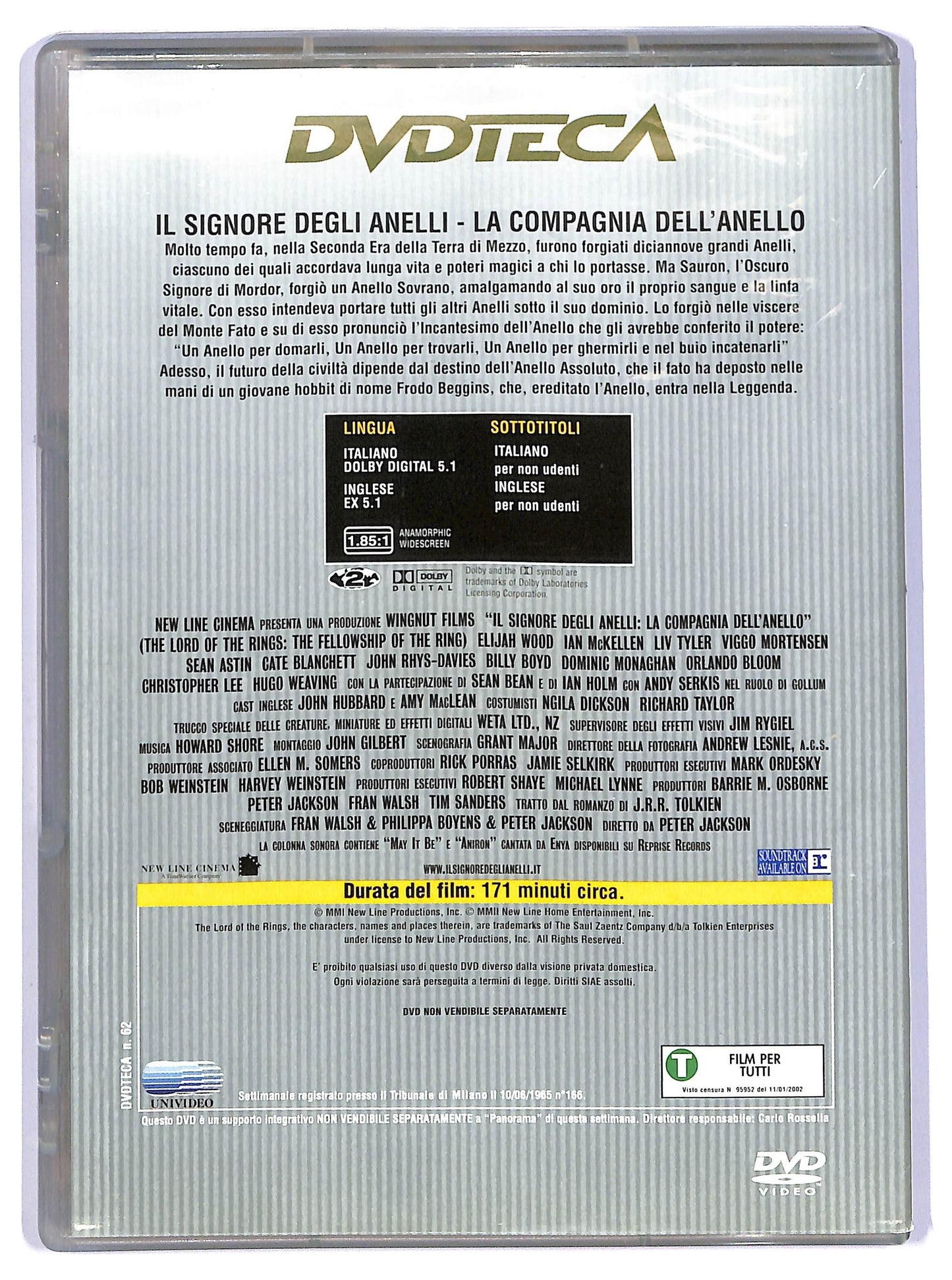 EBOND Il Signore degli Anelli - La Compagnia dell'Anello EDITORIALE DVD D737002
