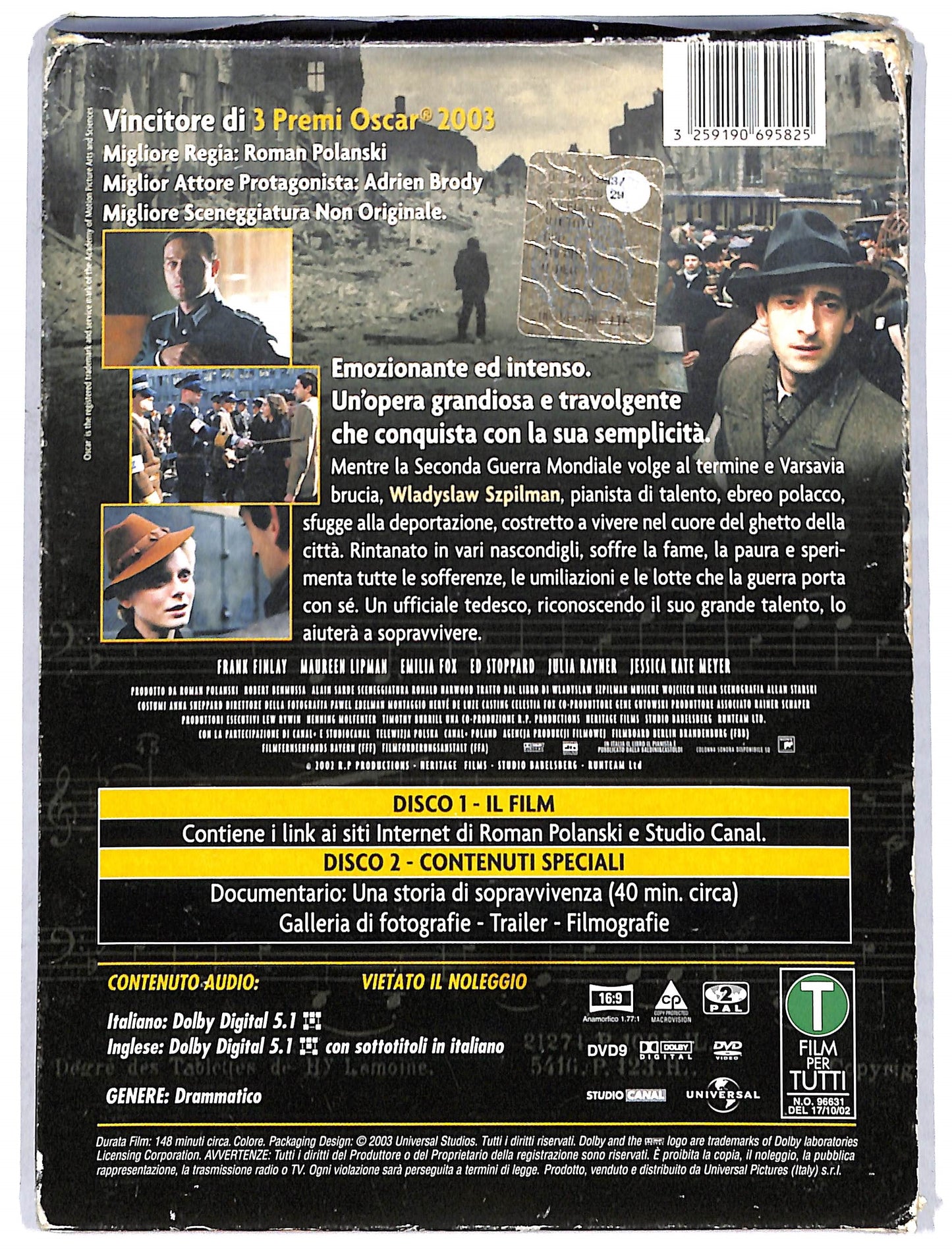 EBOND il pianista DIGIPACK - 2 disc special edition DVD D737327