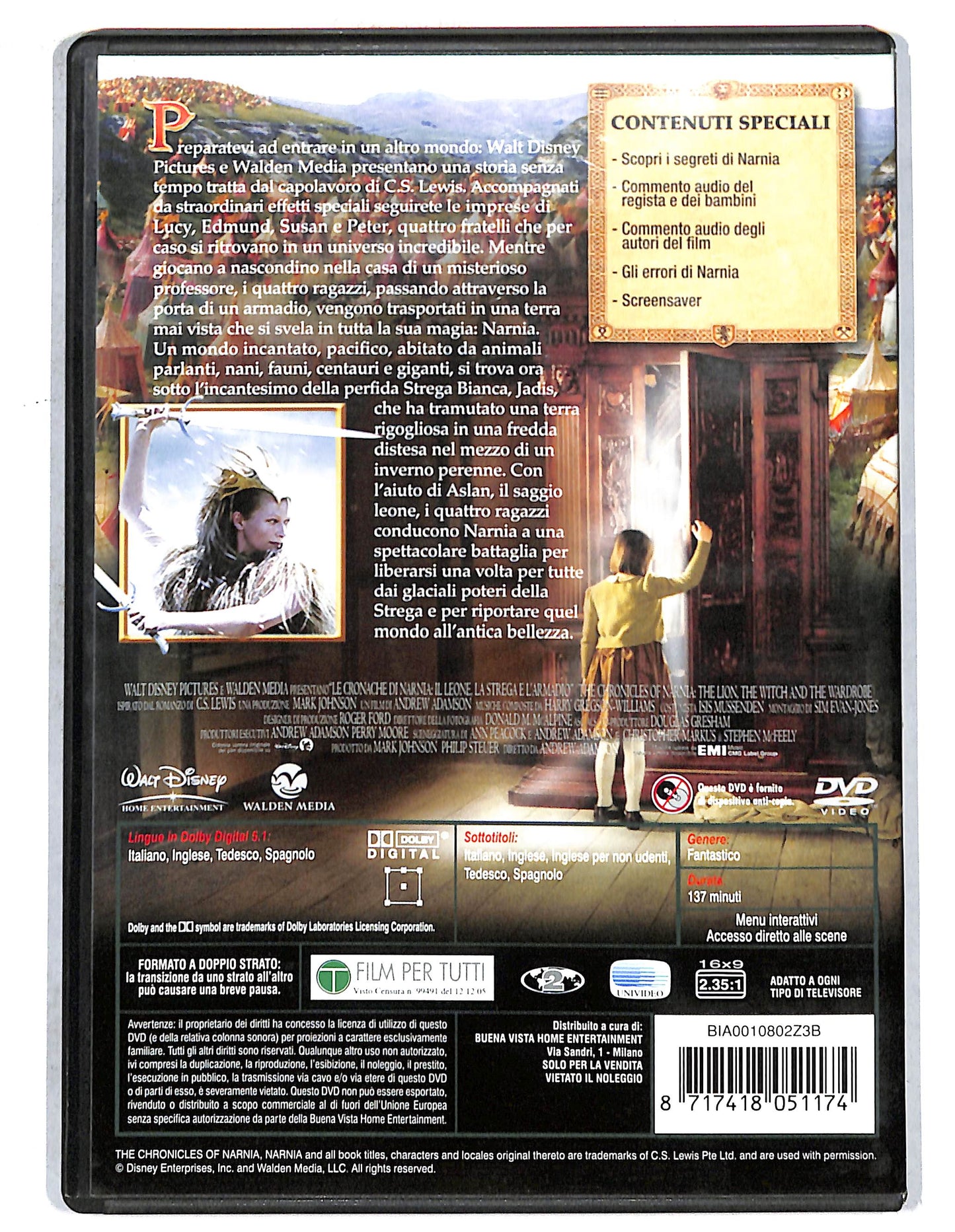 EBOND le cronache di narnia, il leone la strega e l'armadio DVD D737658