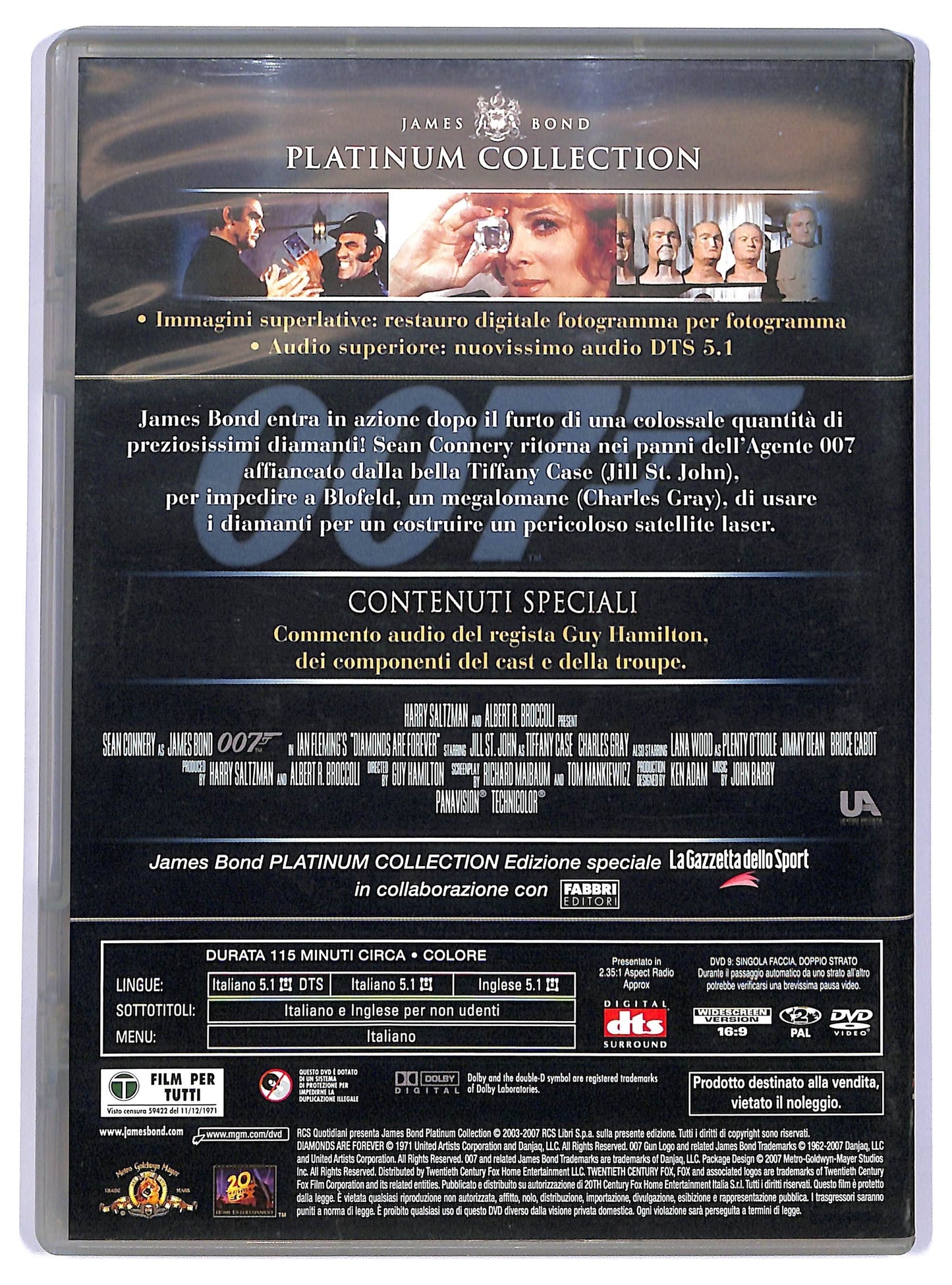 EBOND Agente 007 - Una cascata di diamanti EDITORIALE DVD D738037