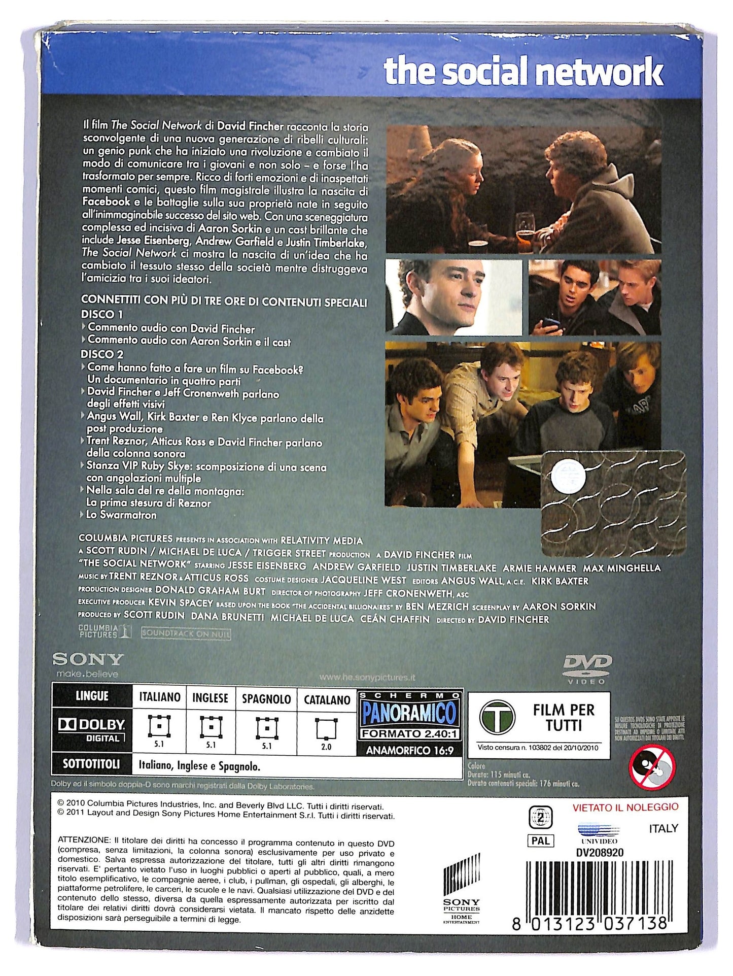 EBOND The Social Network SLIPCASE DVD SLIM D738145