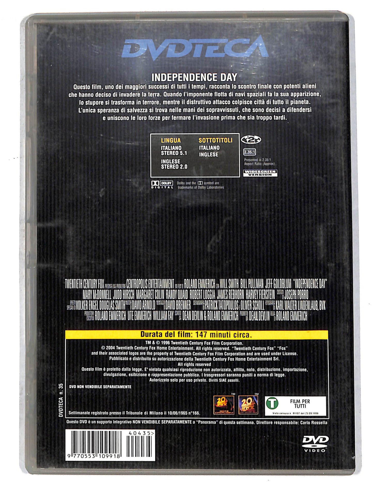 EBOND Independence Day EDITORIALE DVD D738462