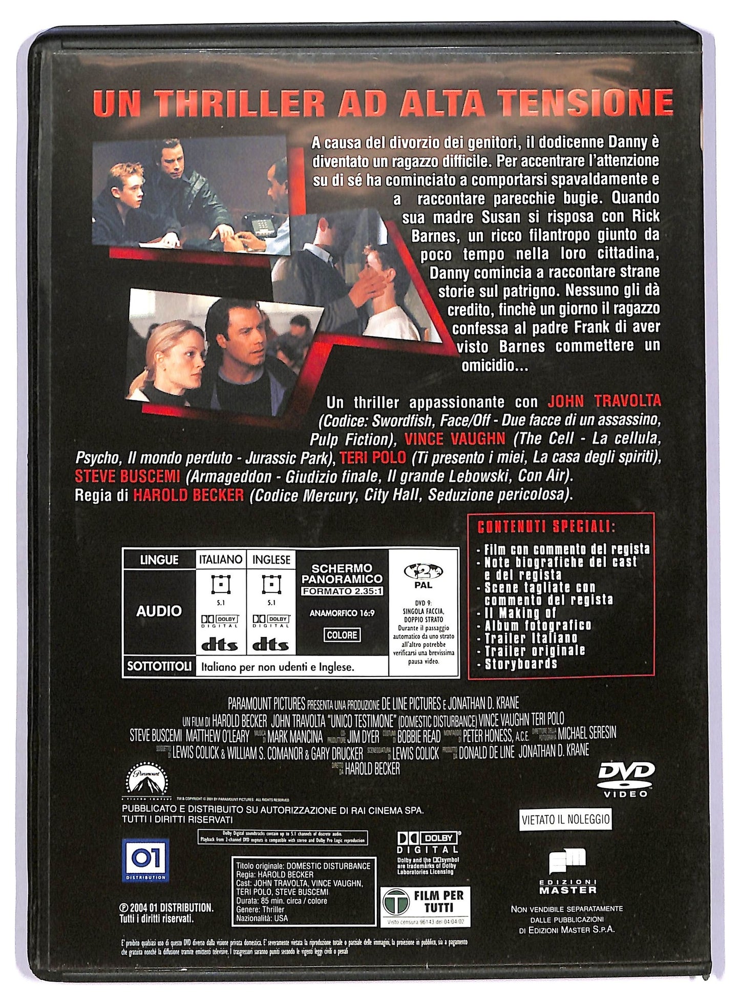 EBOND Unico testimone EDITORIALE DVD D738821