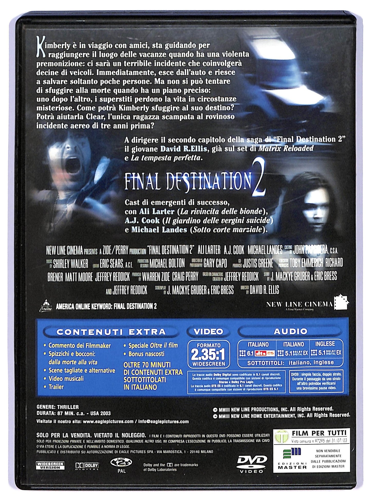 EBOND Final Destination 2 EDITORIALE DVD D739757