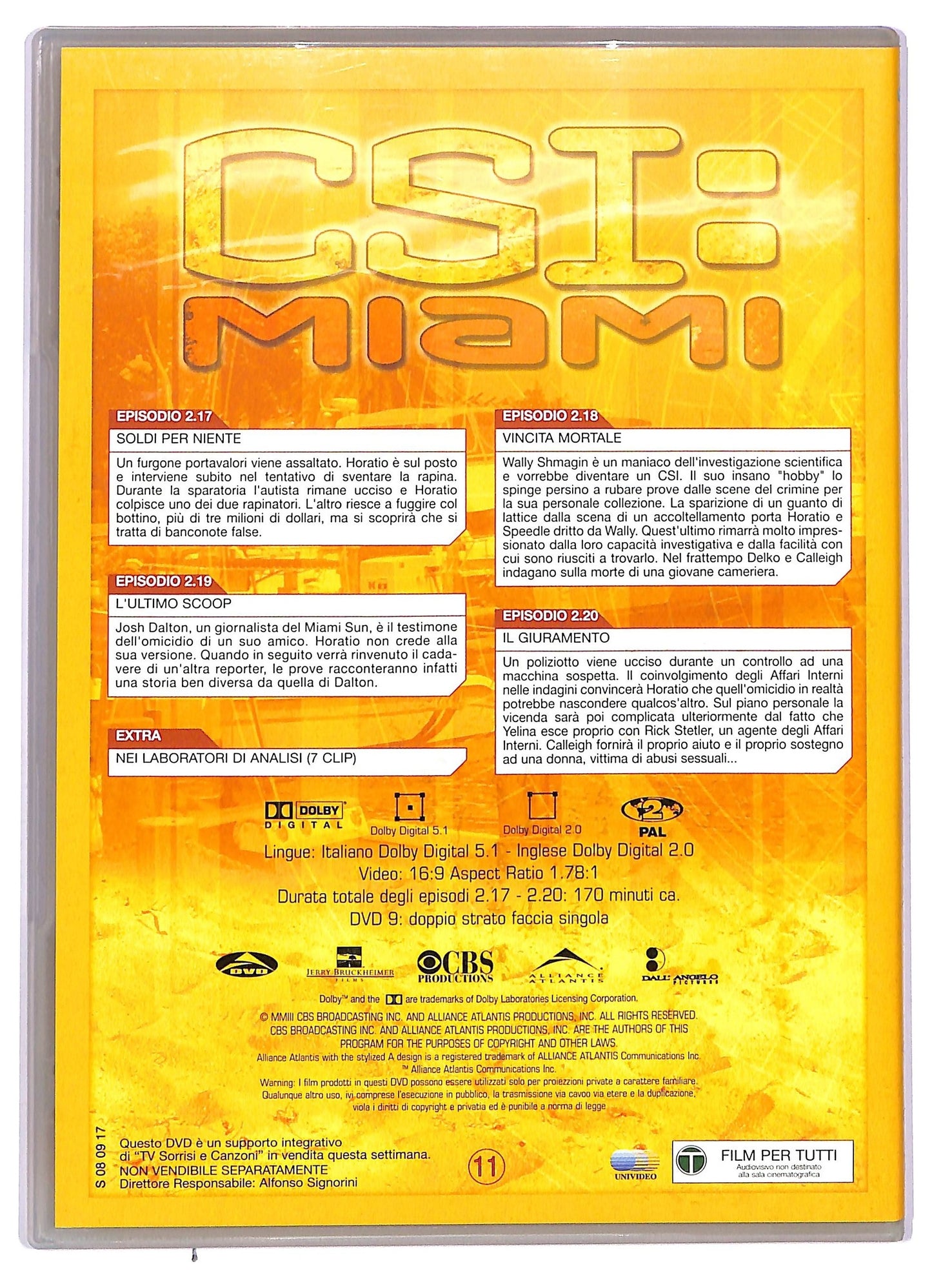 EBOND CSI Miami Seconda Stagione Episodi 17 - 20 EDITORIALE DVD D739921