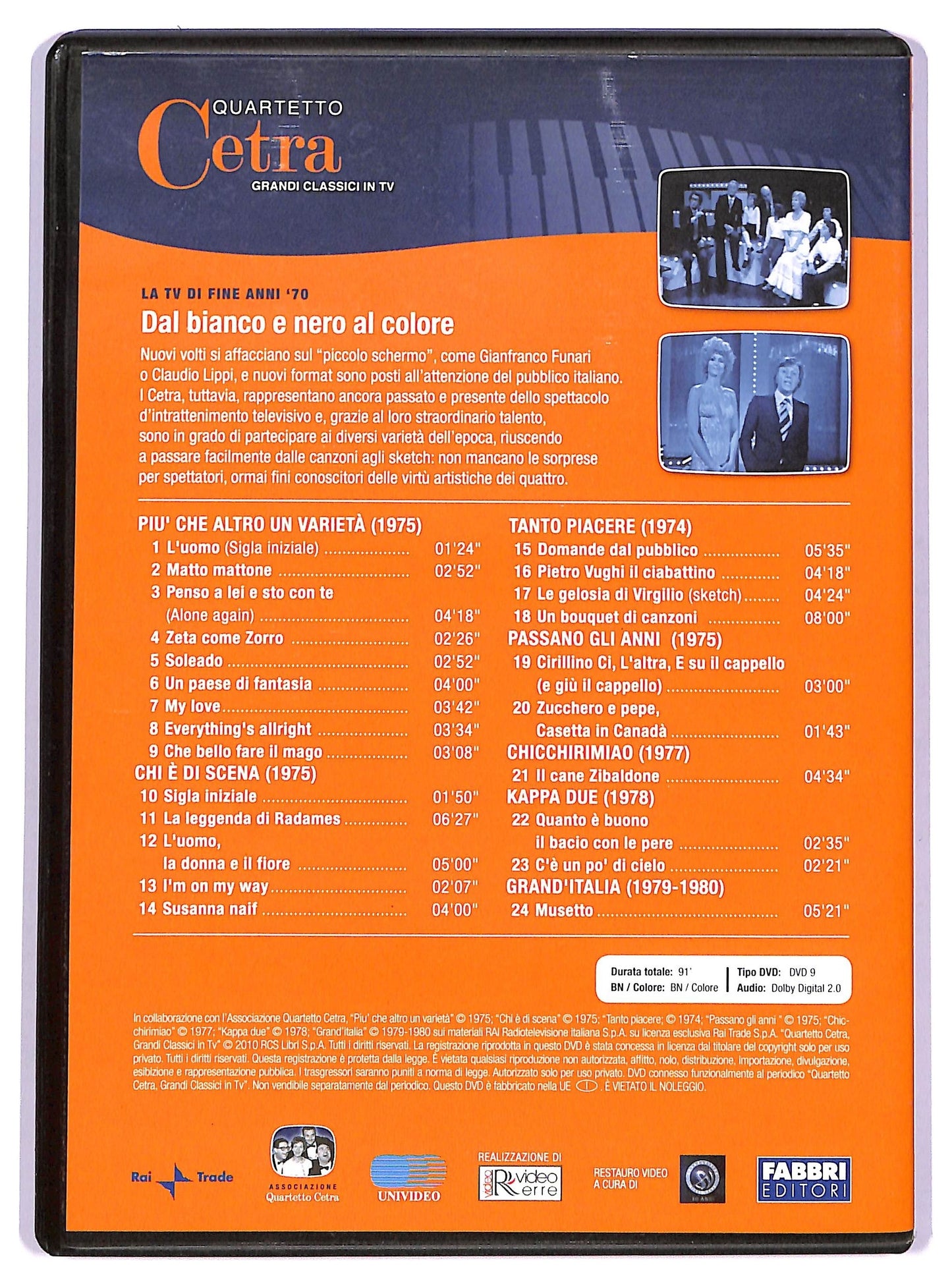 EBOND Dal bianco e nero al colore - Quartetto cetra EDITORIALE DVD D740129