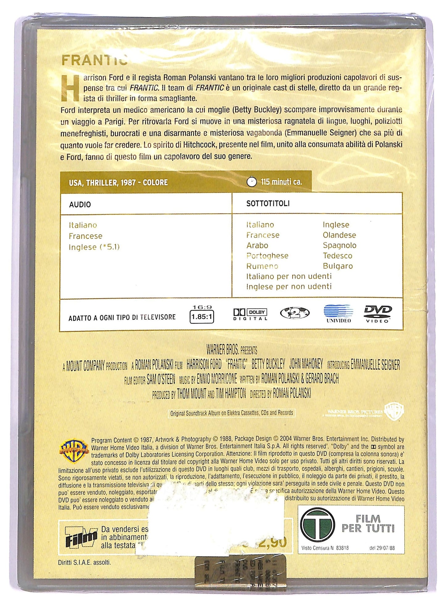 EBOND Frantic EDITORIALE DVD D740325