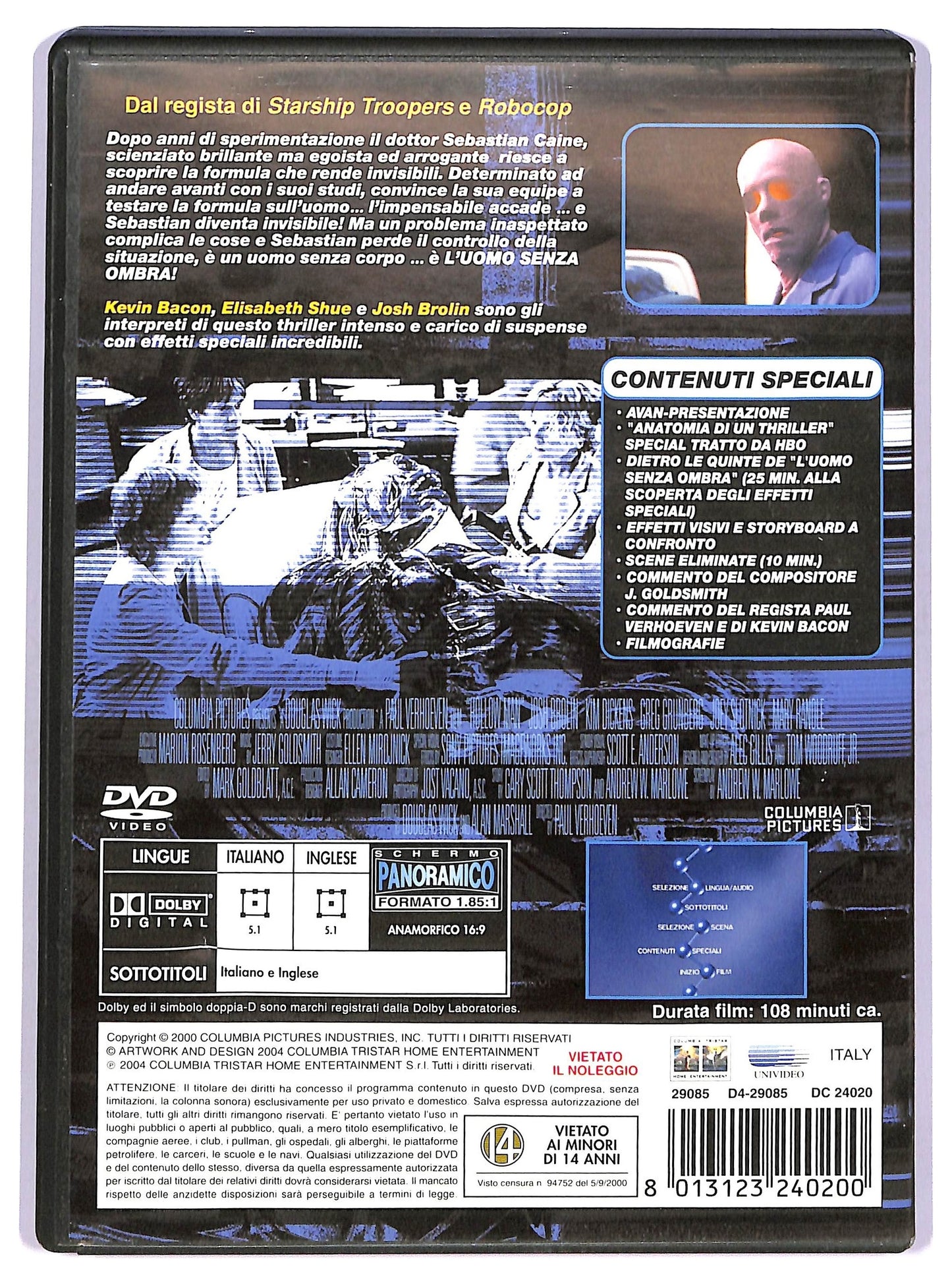 EBOND l'uomo senza ombra DVD D740334