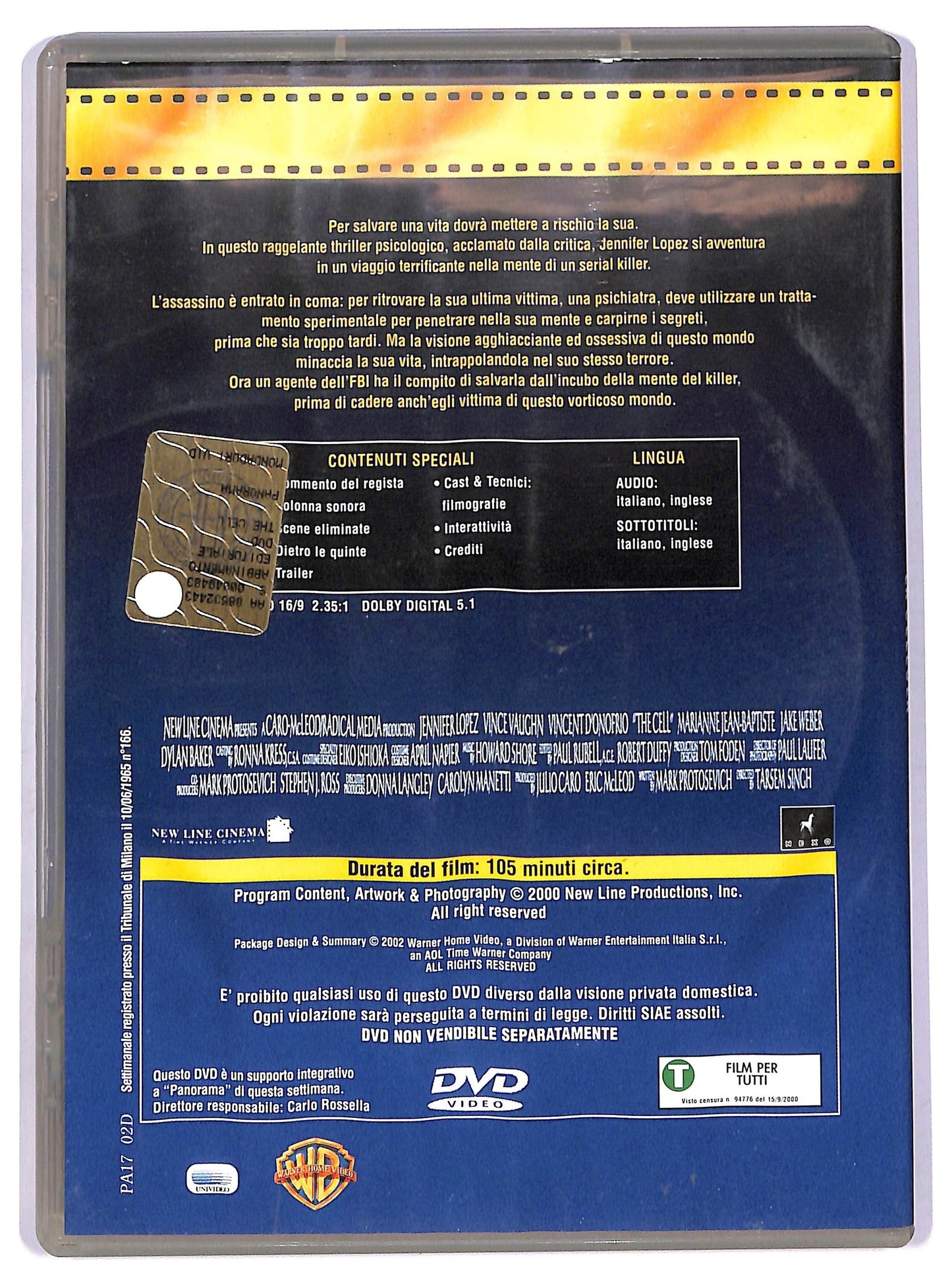 EBOND The Cell La cellula DVD EDITORIALE D740543