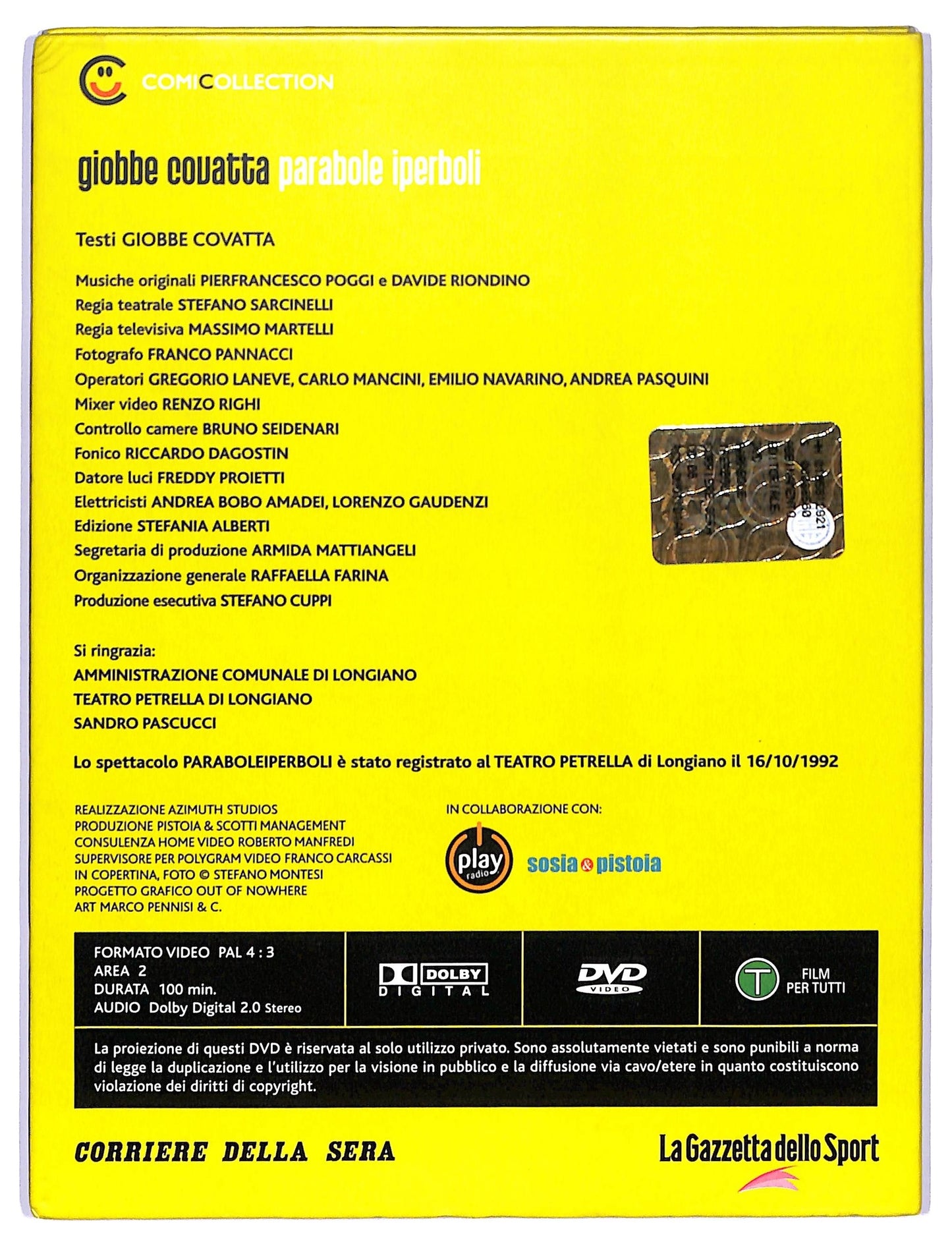 EBOND Giobbe Covatta - Parabole Iperboli EDITORIALE DVD D741127