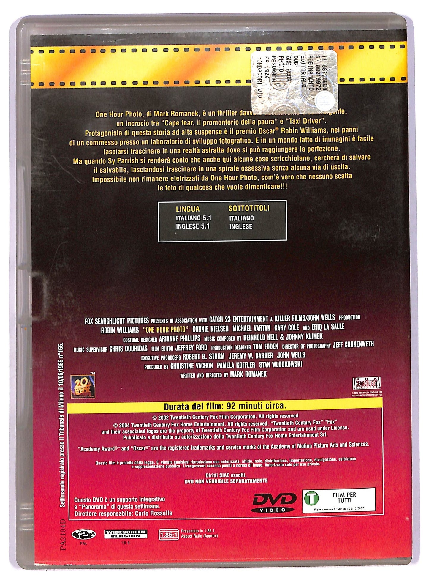 EBOND One Hour Photo EDITORIALE DVD D741323