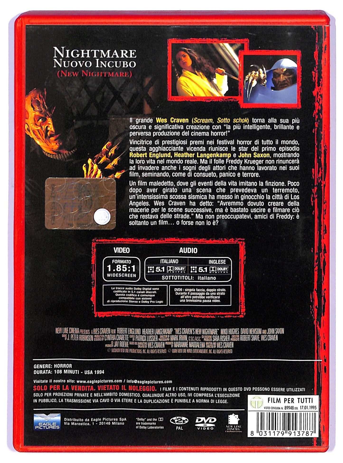 EBOND Nightmare - Nuovo incubo DVD D741717